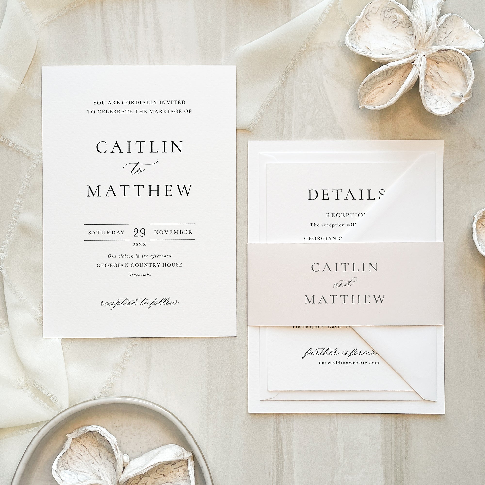 Classic Elegance Wedding Invitation Suite