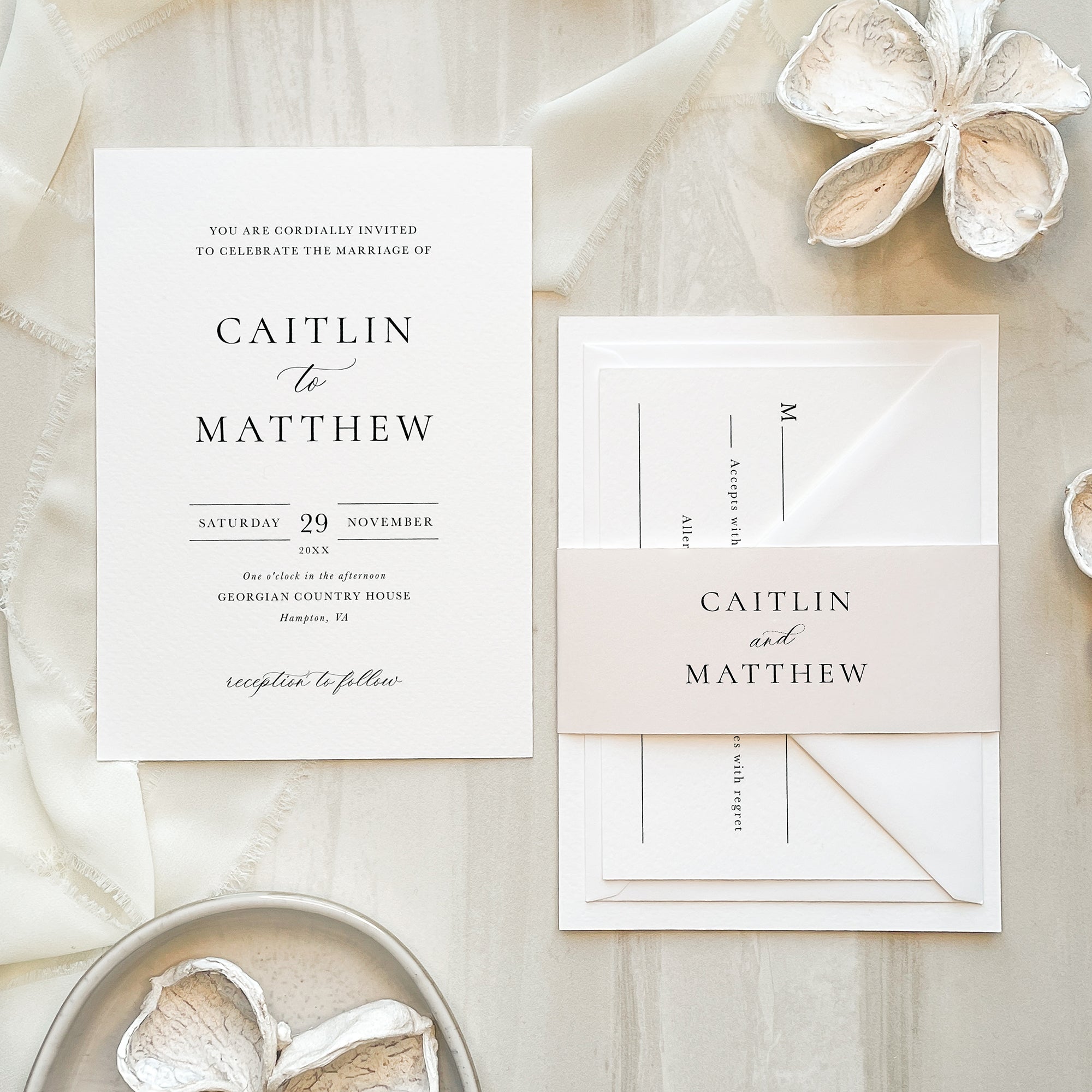 Classic Elegance Wedding Invitation Suite