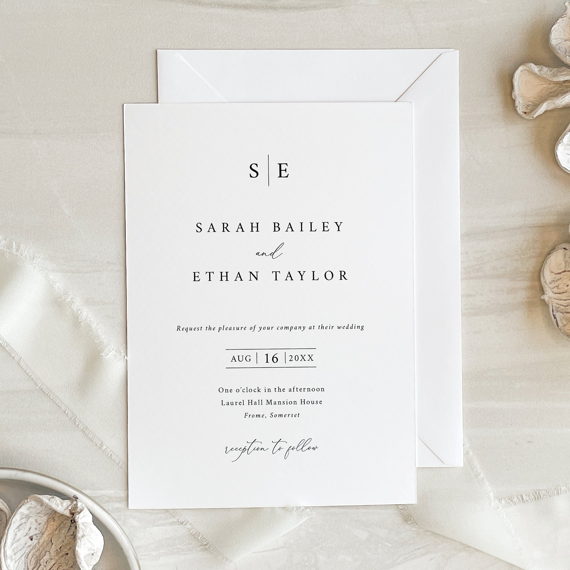 Classic Monogram Wedding Invitation Suite