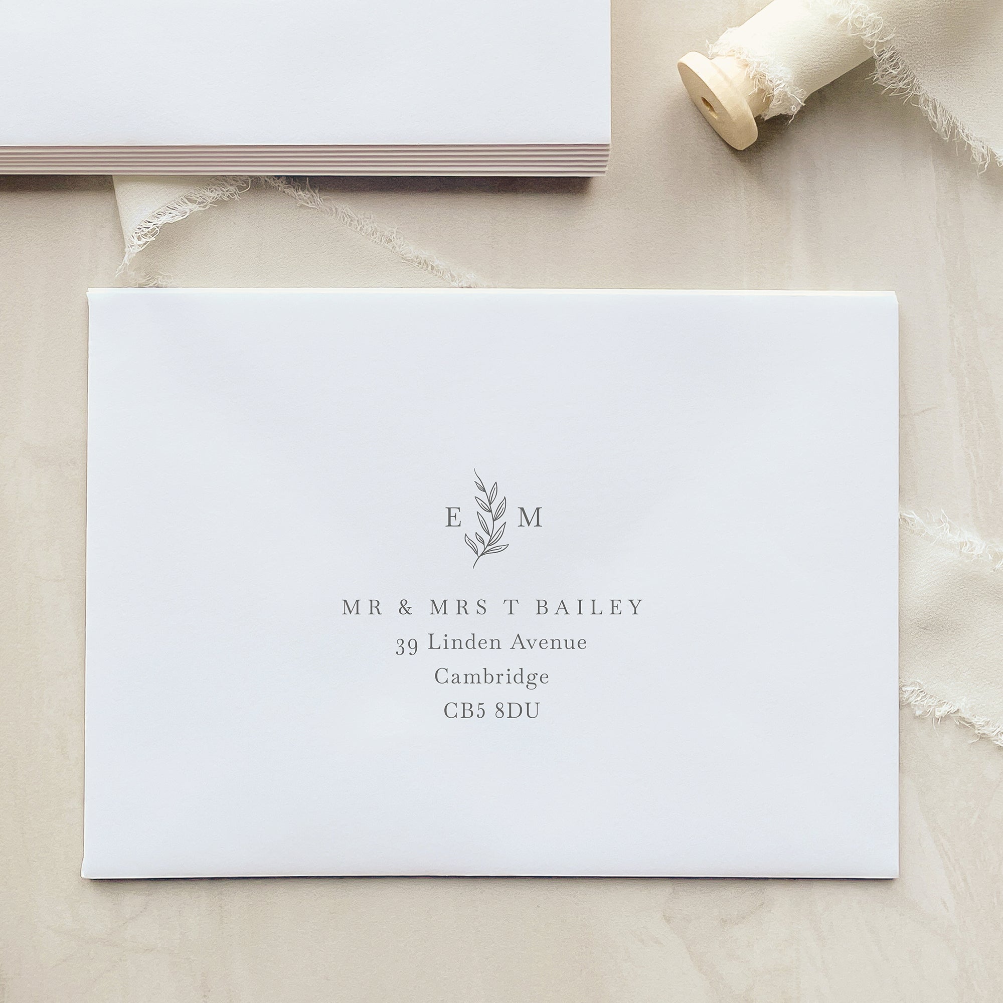 Botanic Monogram Rehearsal Dinner Invitation