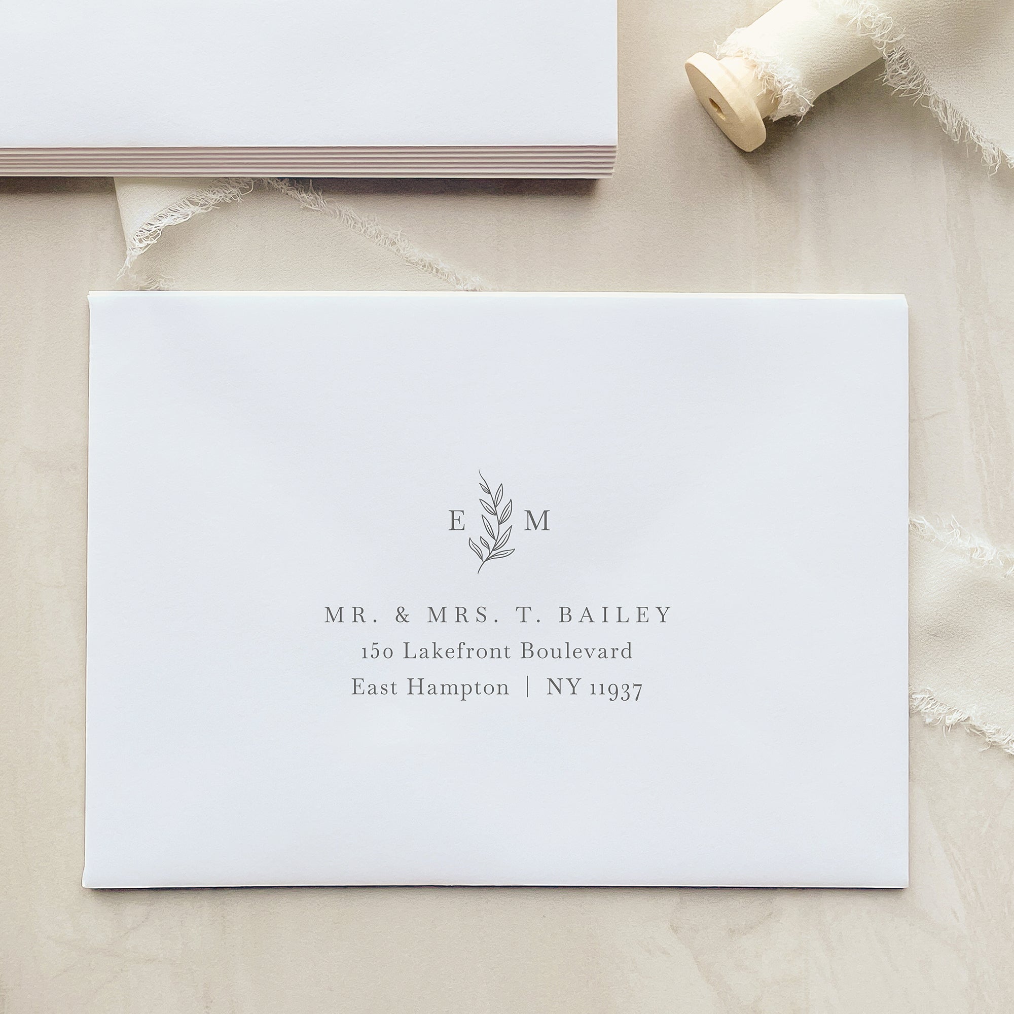 Botanic Monogram Engagement Party Invitation