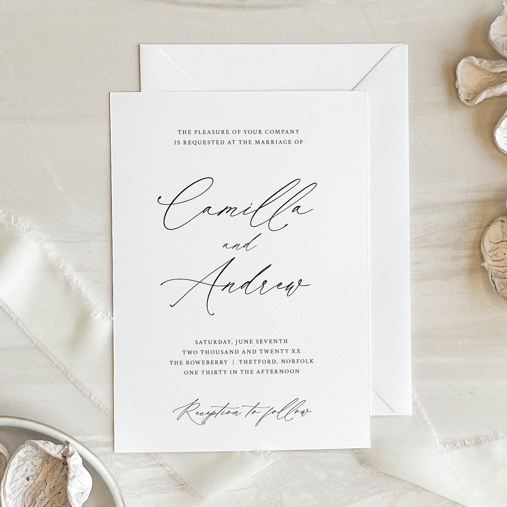 Graceful Calligraphy Wedding Invitation Suite