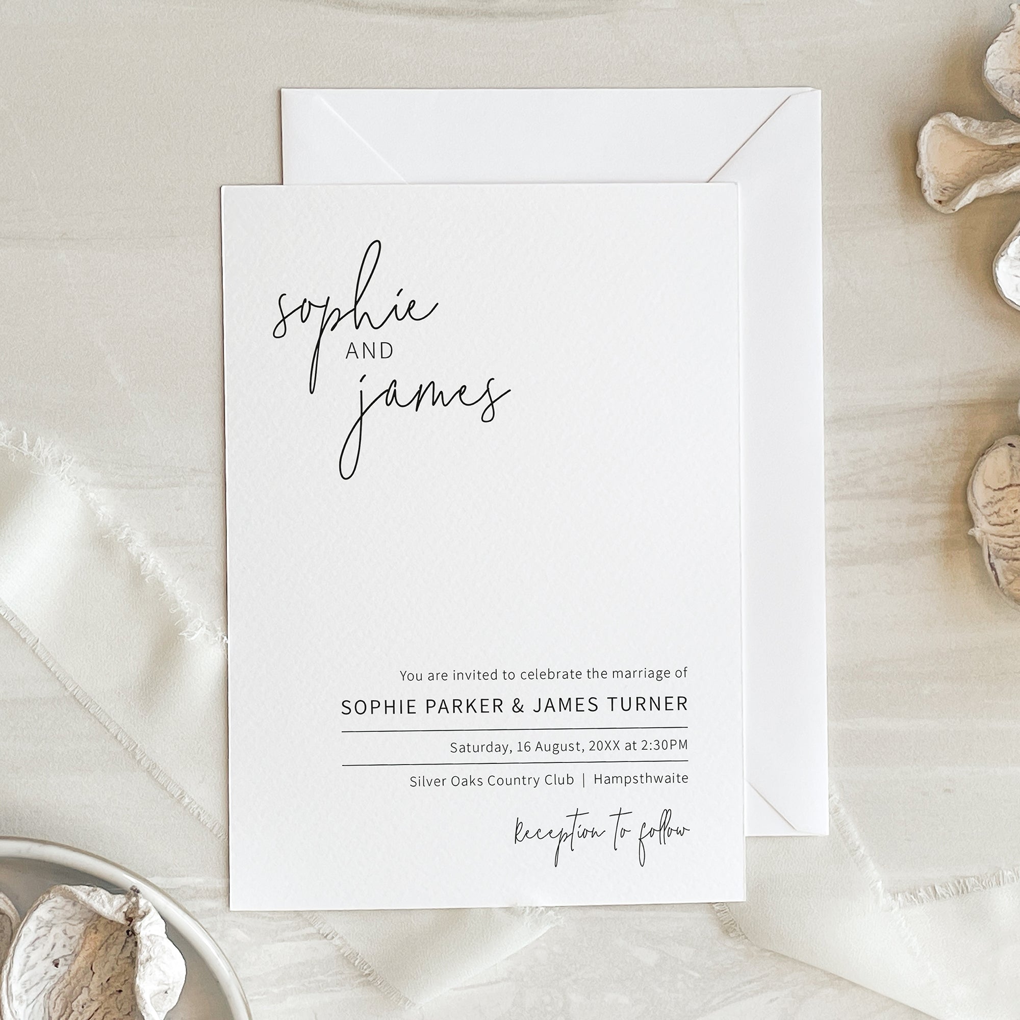 Minimalist Signature Wedding Invitation Suite