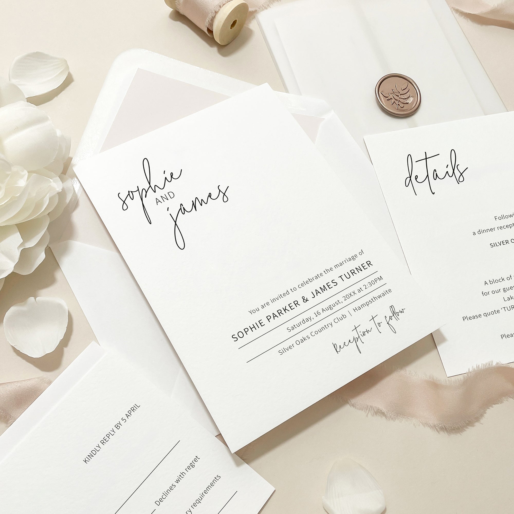 Minimalist Signature Wedding Invitation Suite