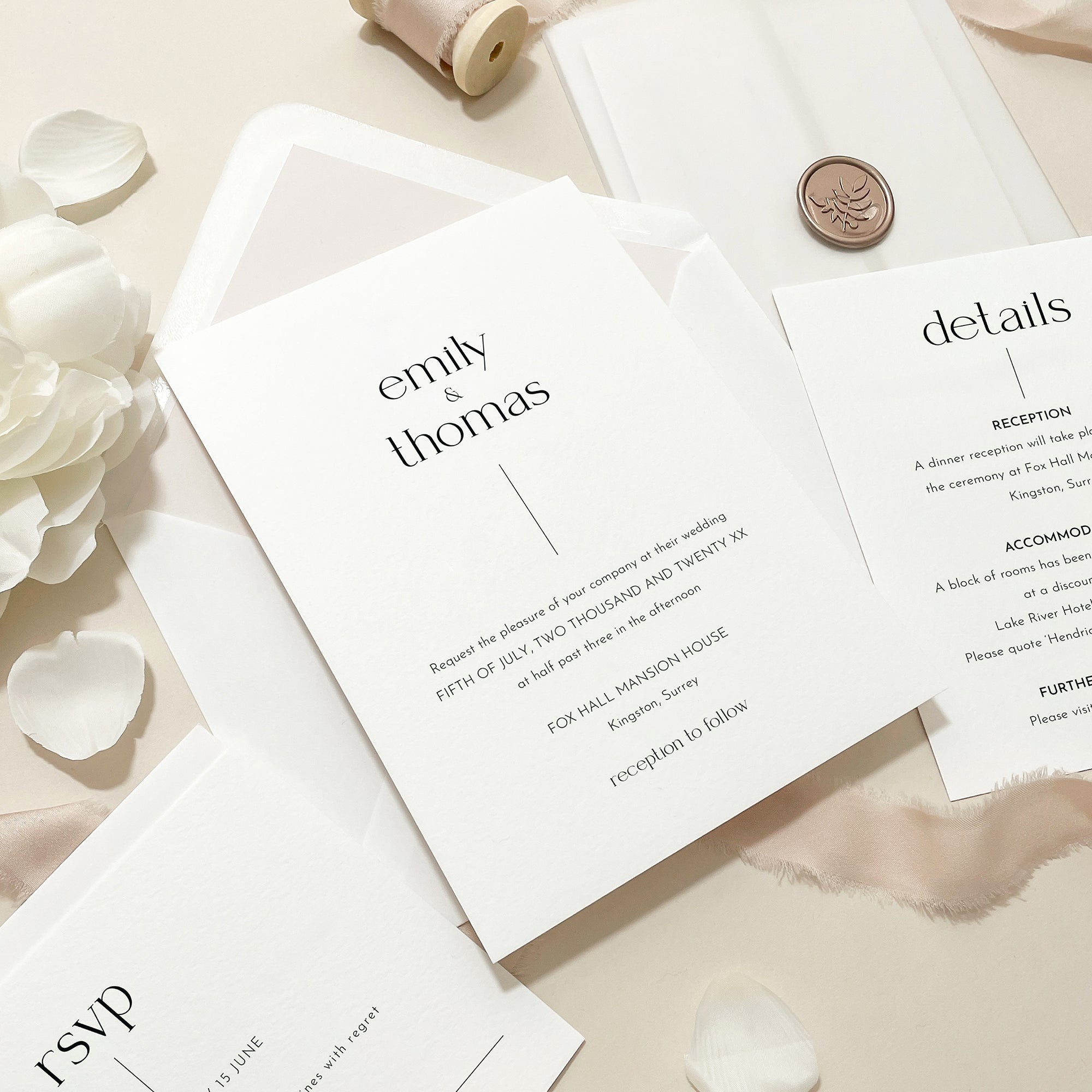 Modern Minimalist Wedding Invitation Suite