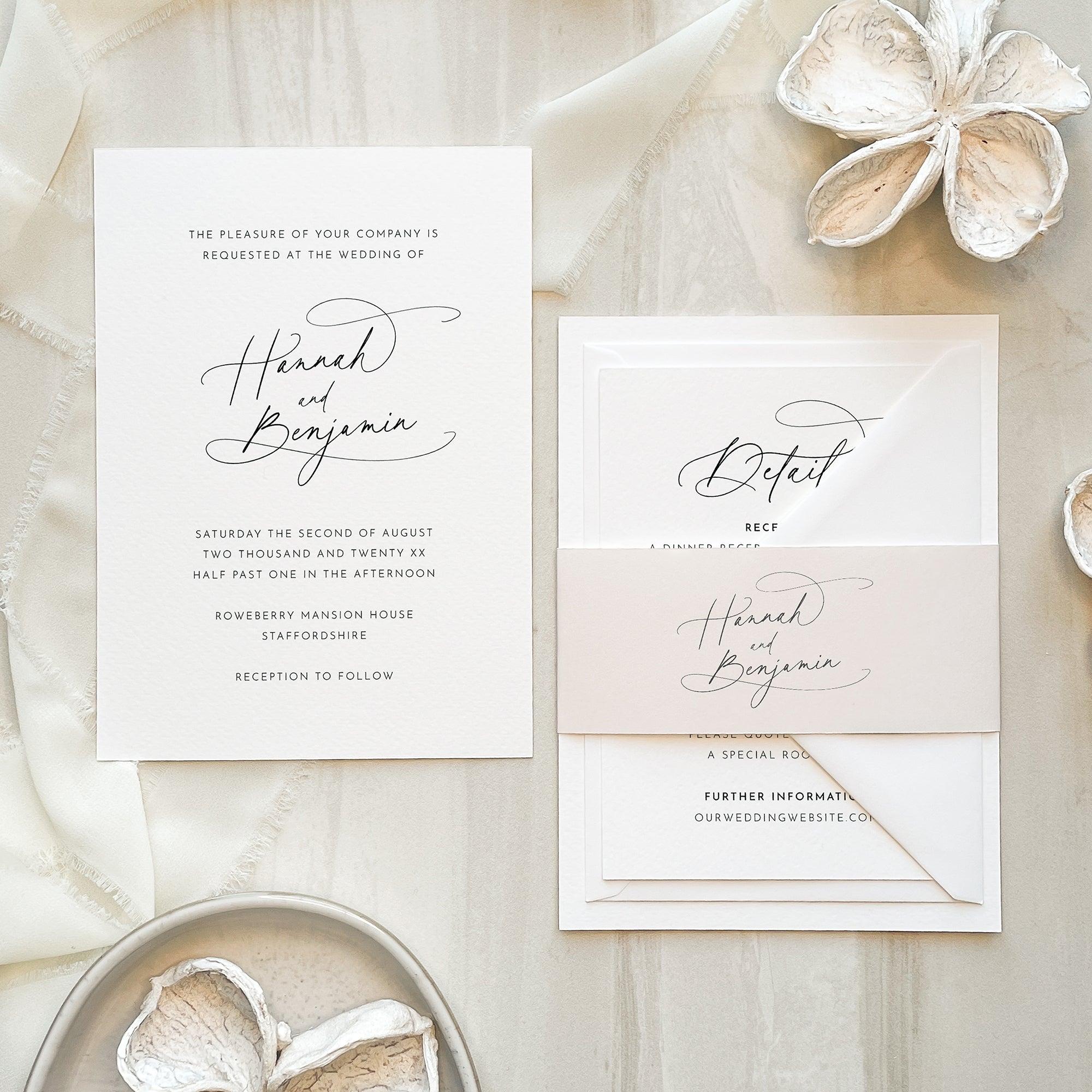 Romantic Script Wedding Invitation Suite