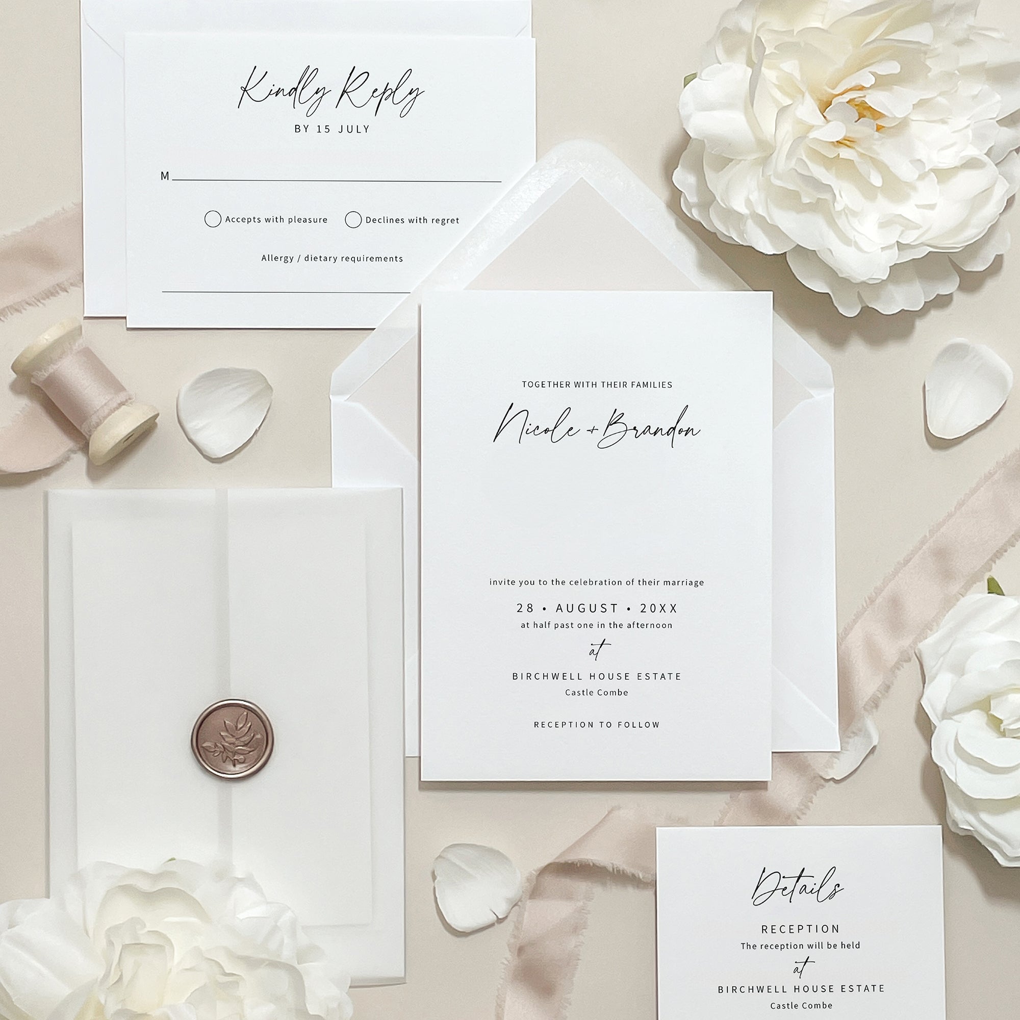 Signature Script Wedding Invitation Suite