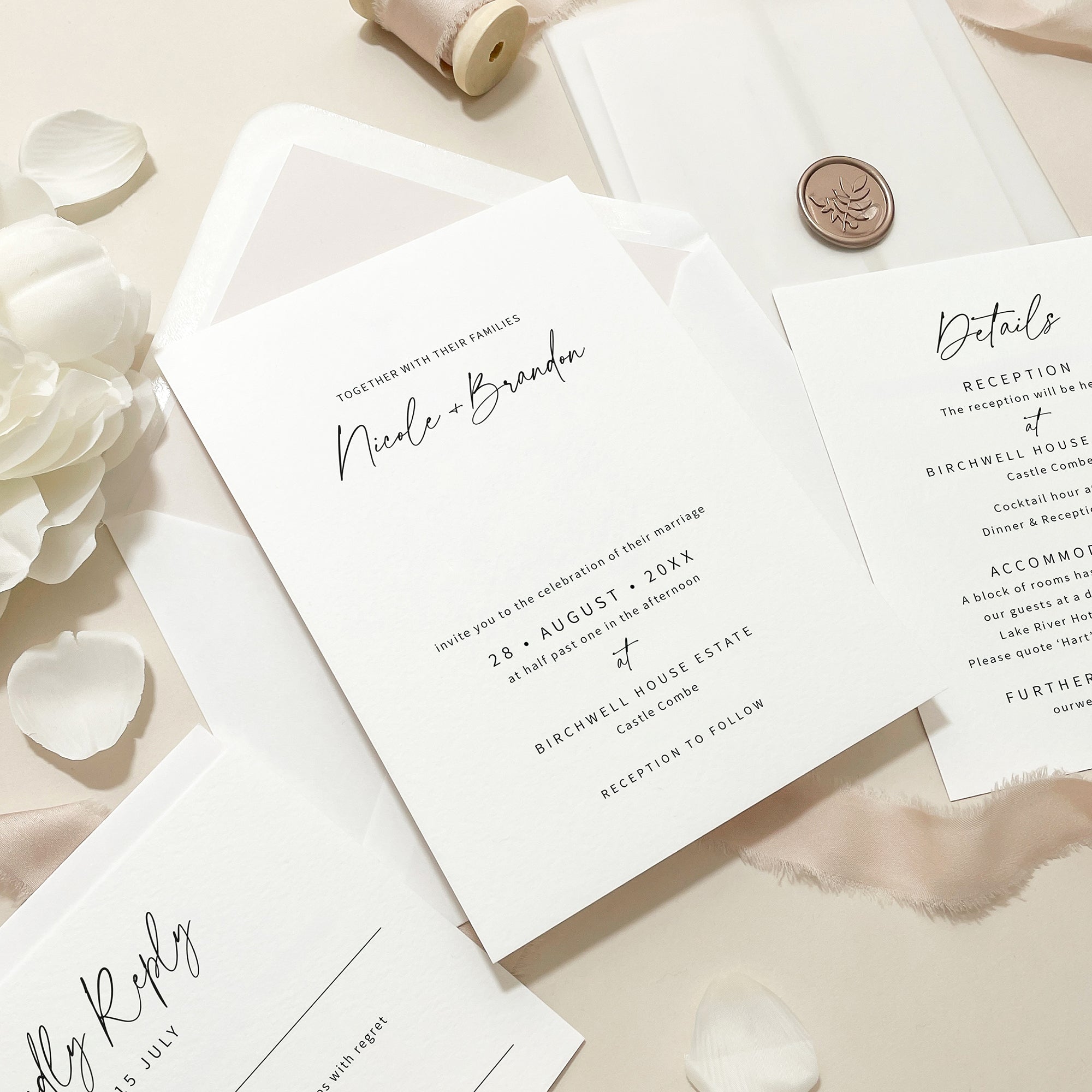 Signature Script Wedding Invitation Suite