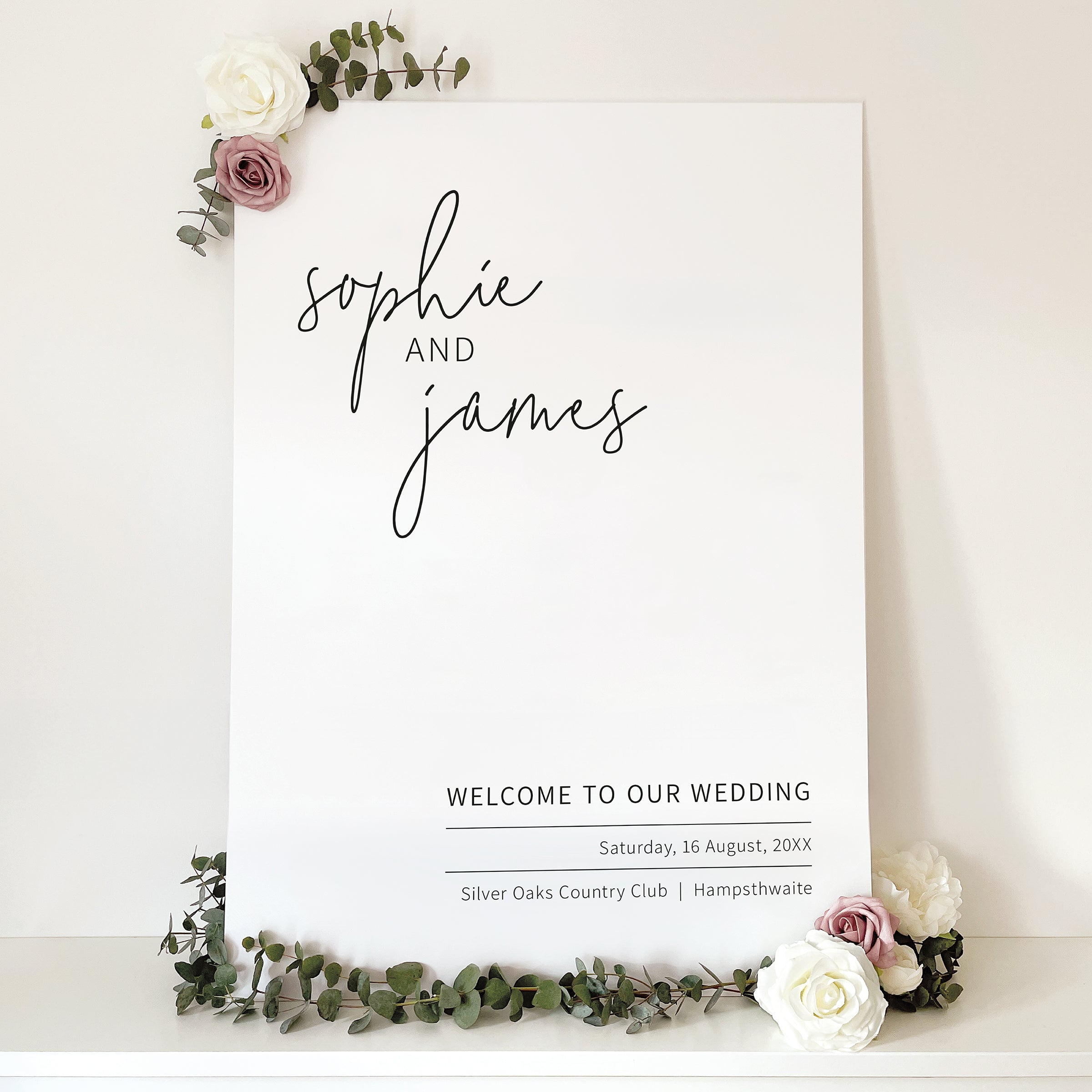 Minimalist Signature Wedding Welcome Sign