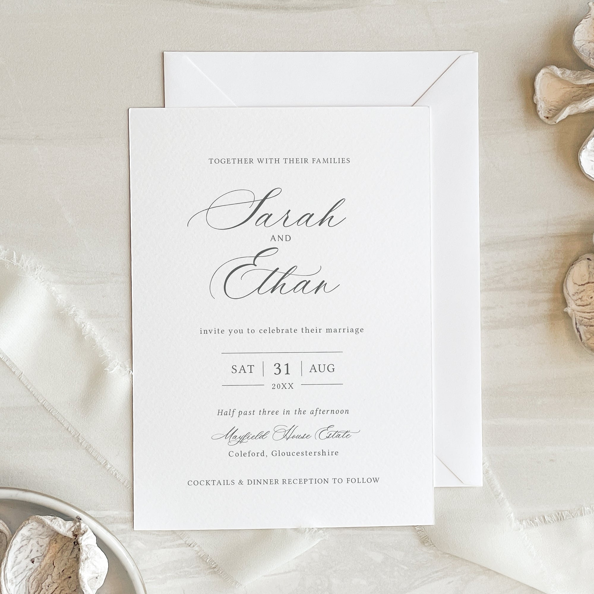 Classic Calligraphy Wedding Invitation Suite