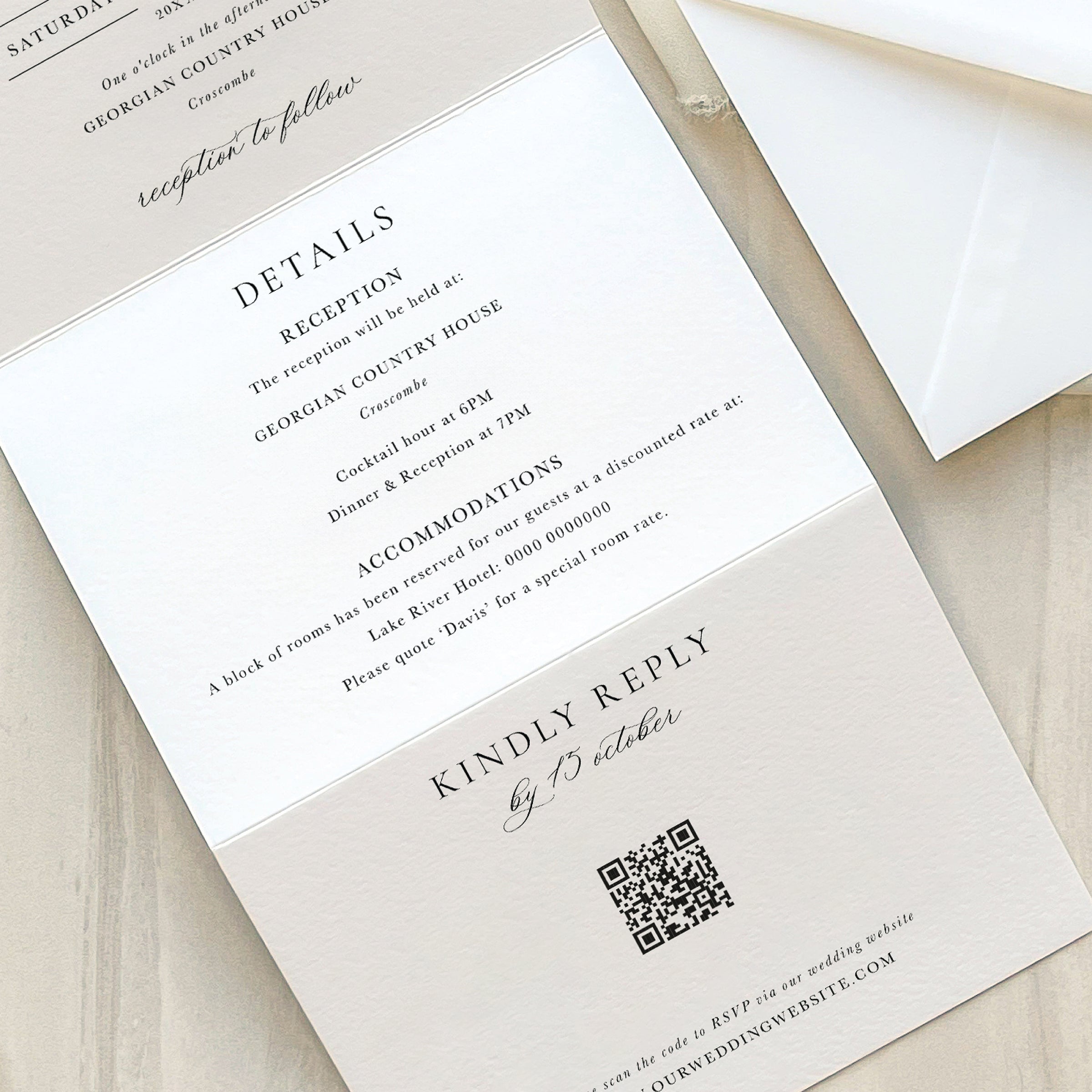Classic Elegance Concertina Wedding Invitation