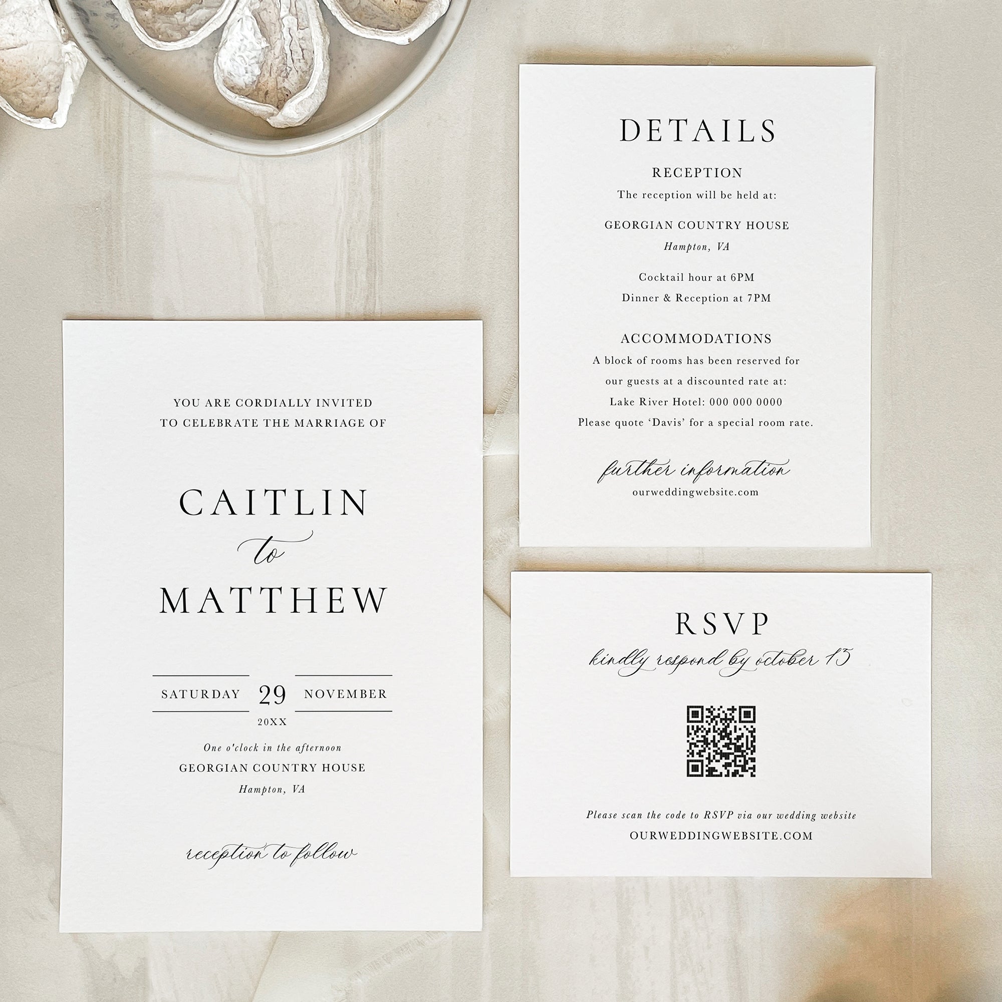 Classic Elegance Wedding Invitation Suite