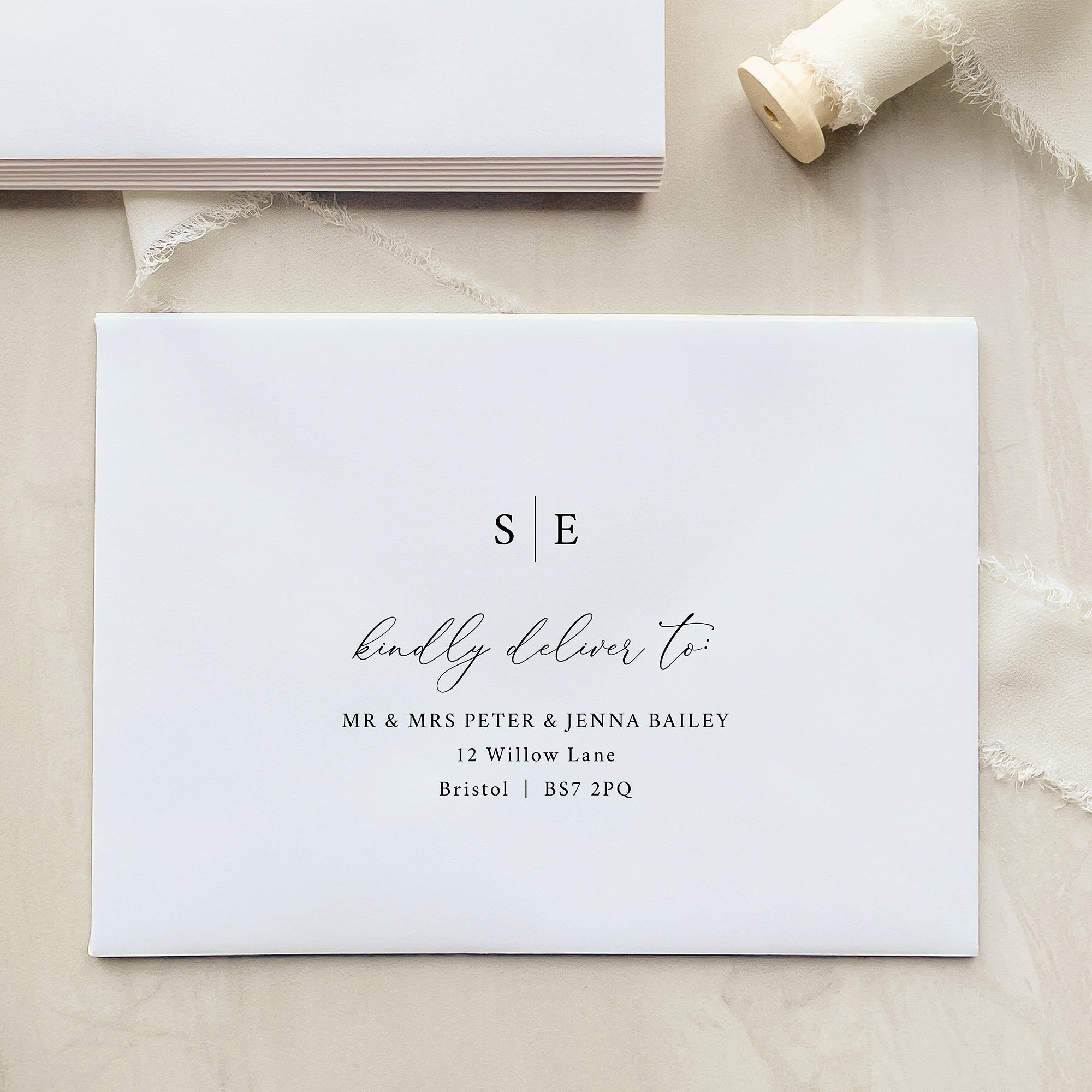 Classic Monogram Thank You Card