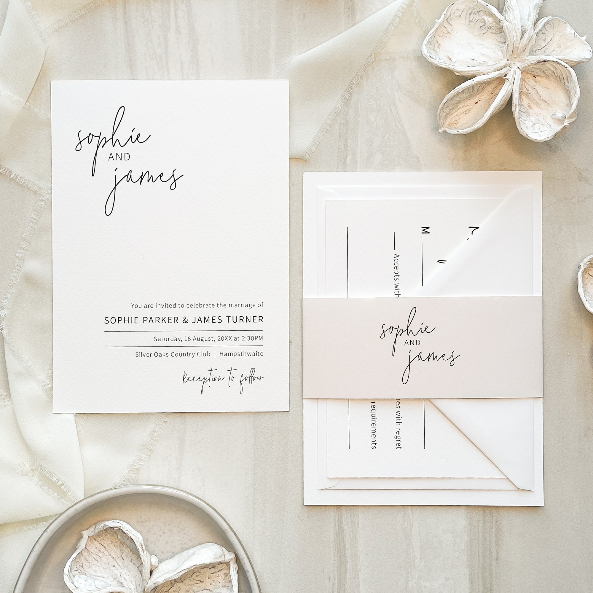 Minimalist Signature Wedding Invitation Suite