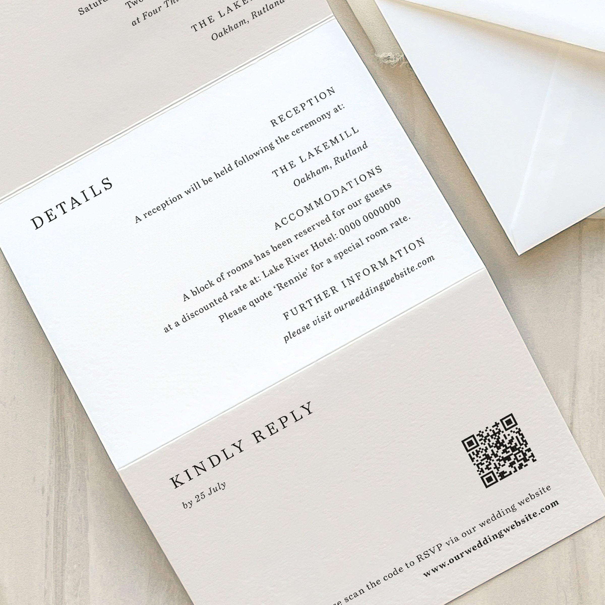 Modern Ampersand Concertina Wedding Invitation