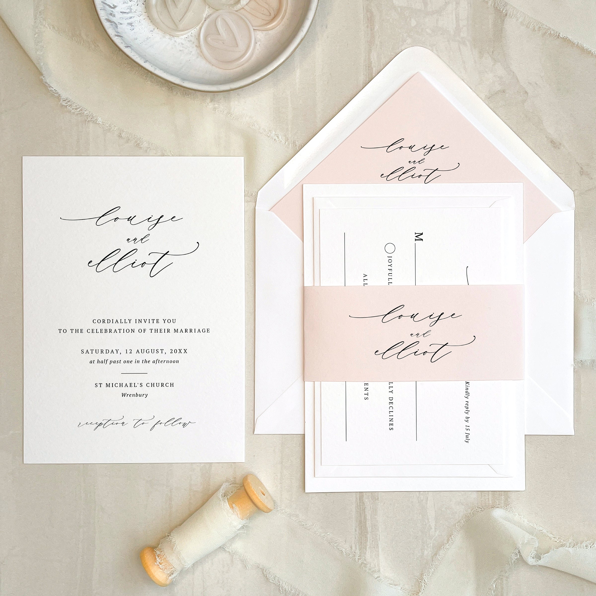 Modern Flourish Wedding Invitation Suite