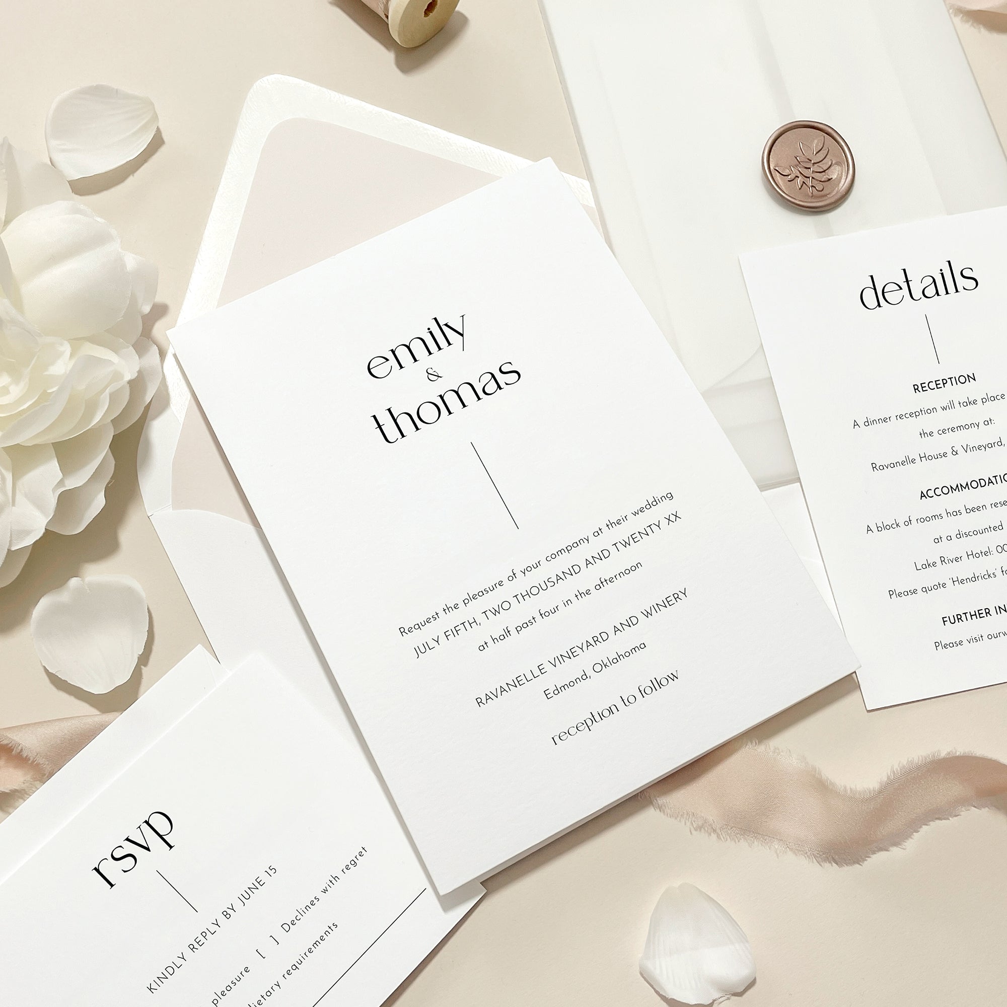 Modern Minimalist Wedding Invitation Suite