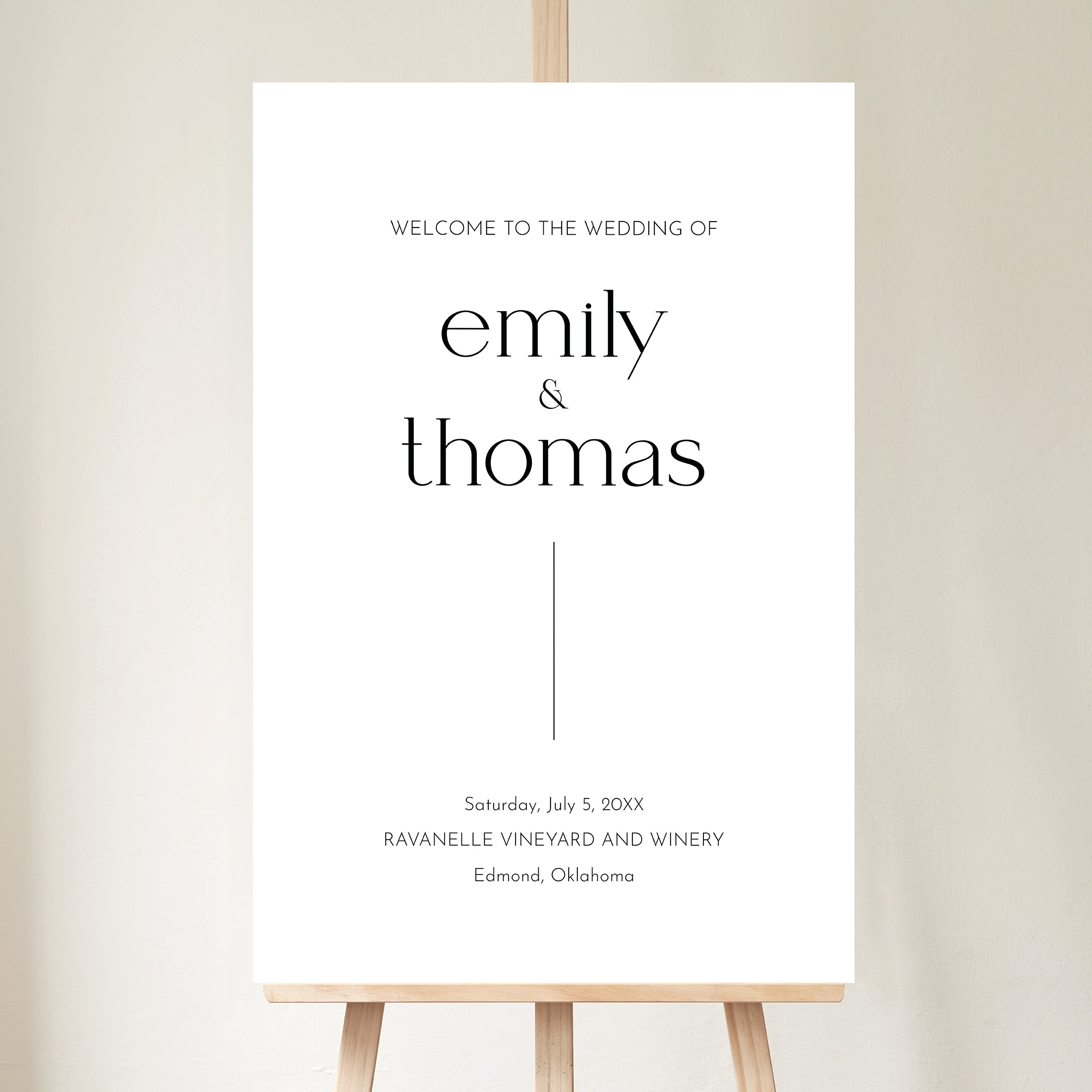 Modern Minimalist Wedding Welcome Sign