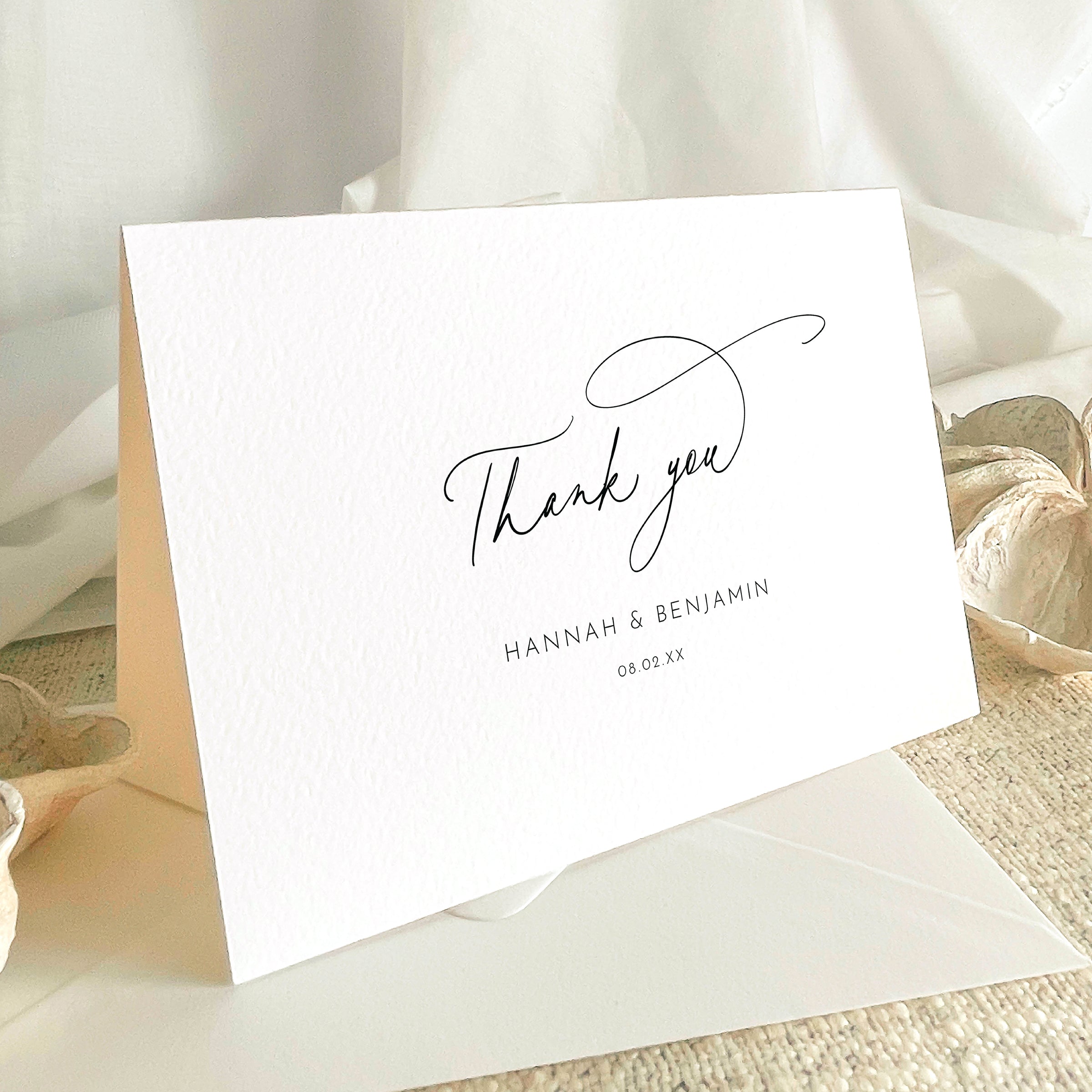 Romantic Script Thank You Card