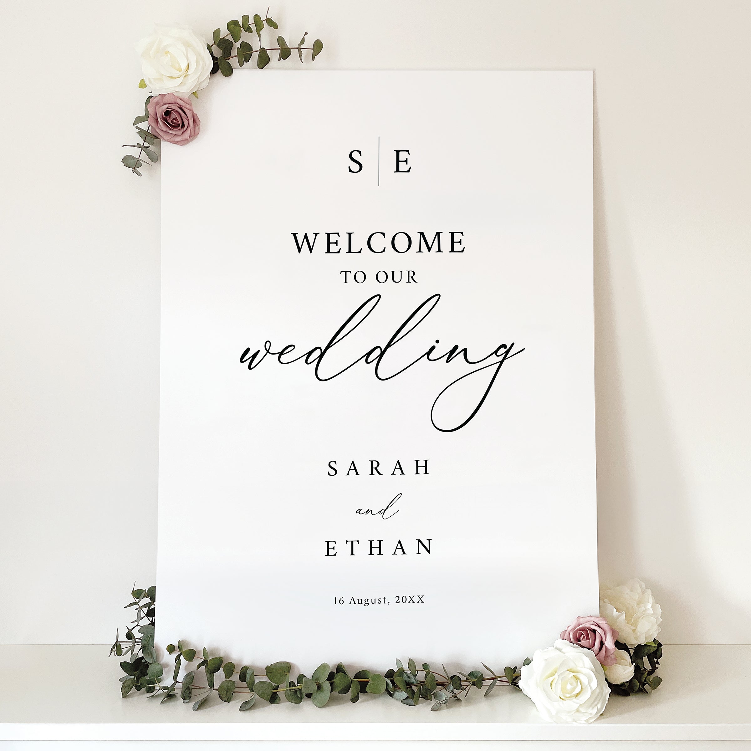 Classic Monogram Wedding Welcome Sign