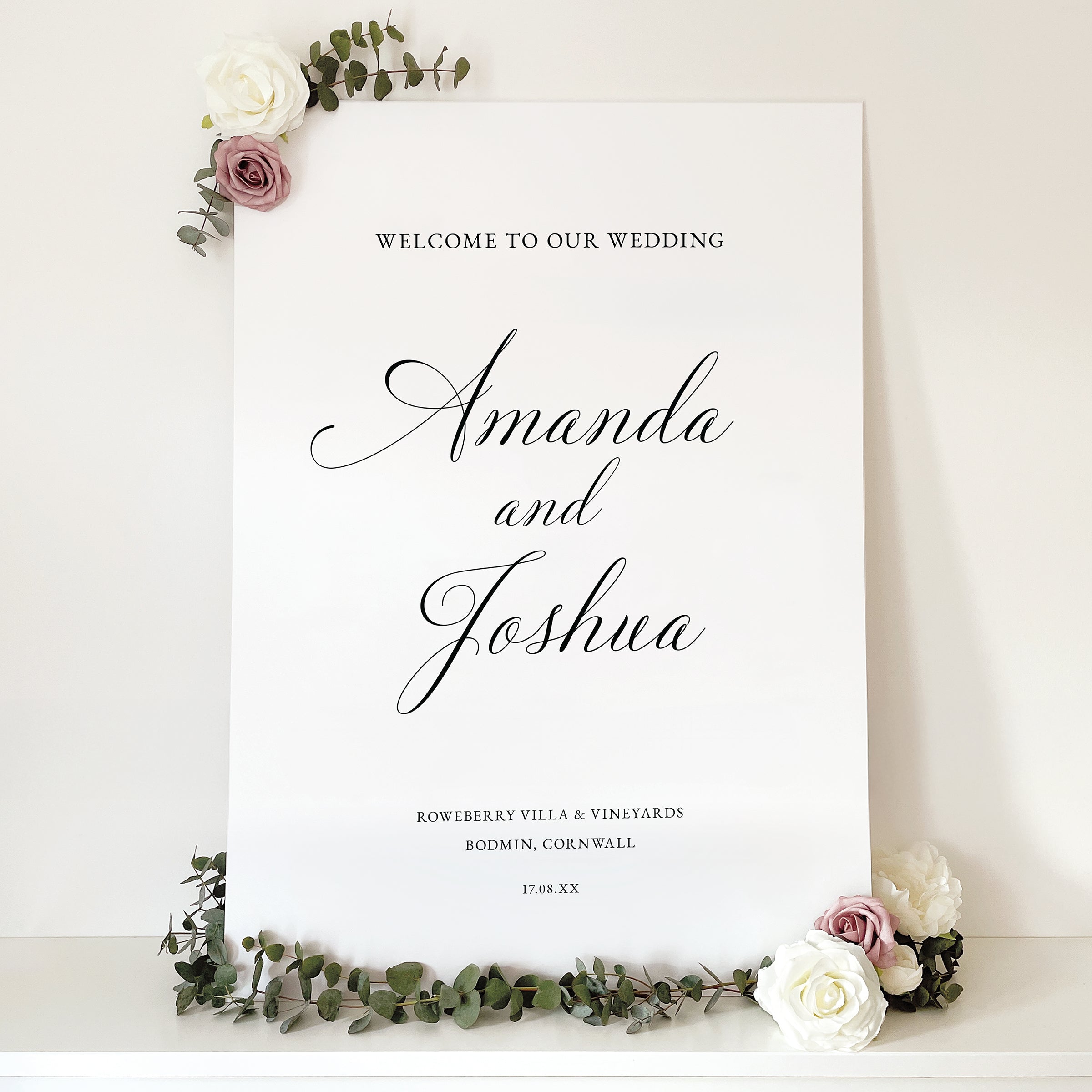 Traditional Calligraphy Wedding Welcome Sign