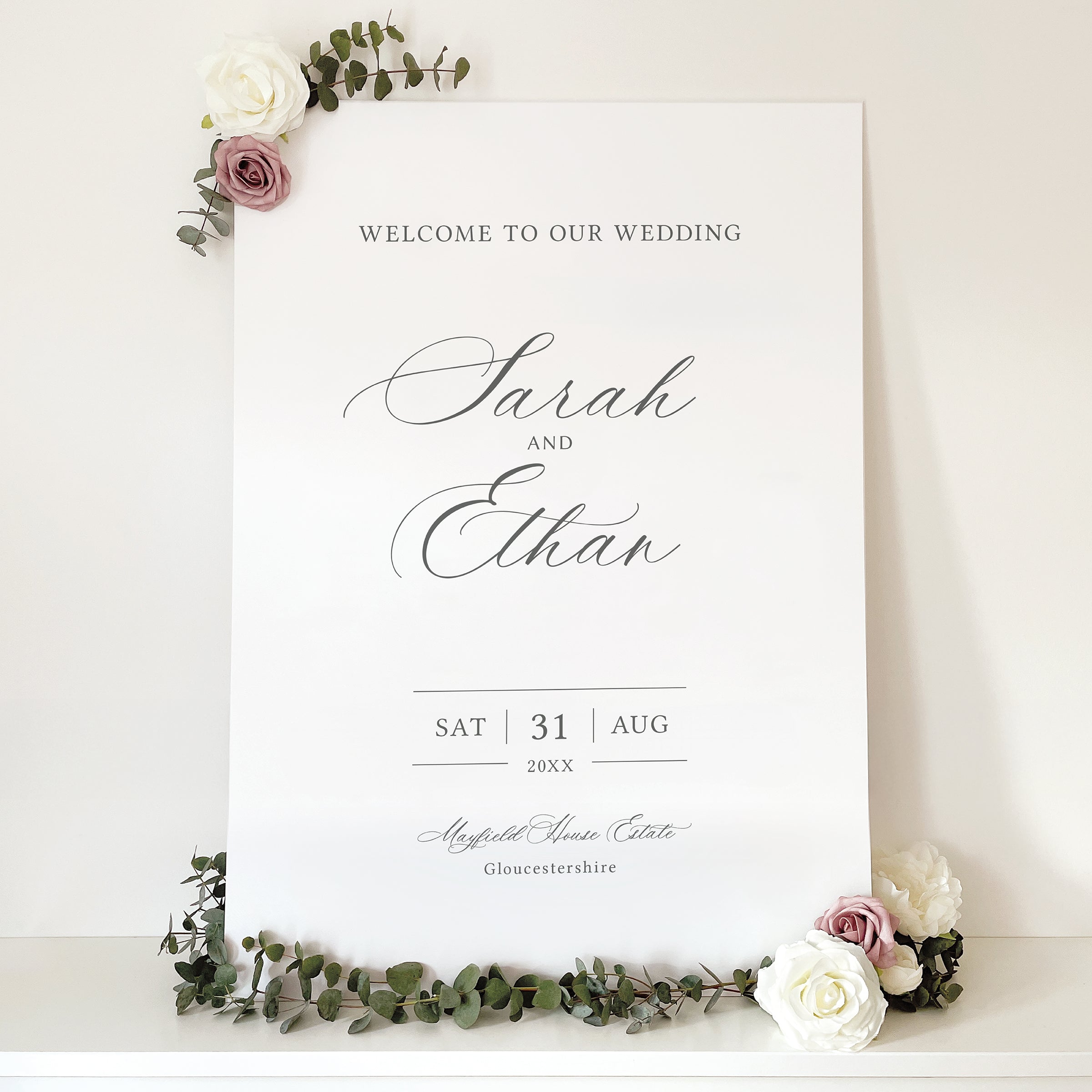 Classic Calligraphy Wedding Welcome Sign