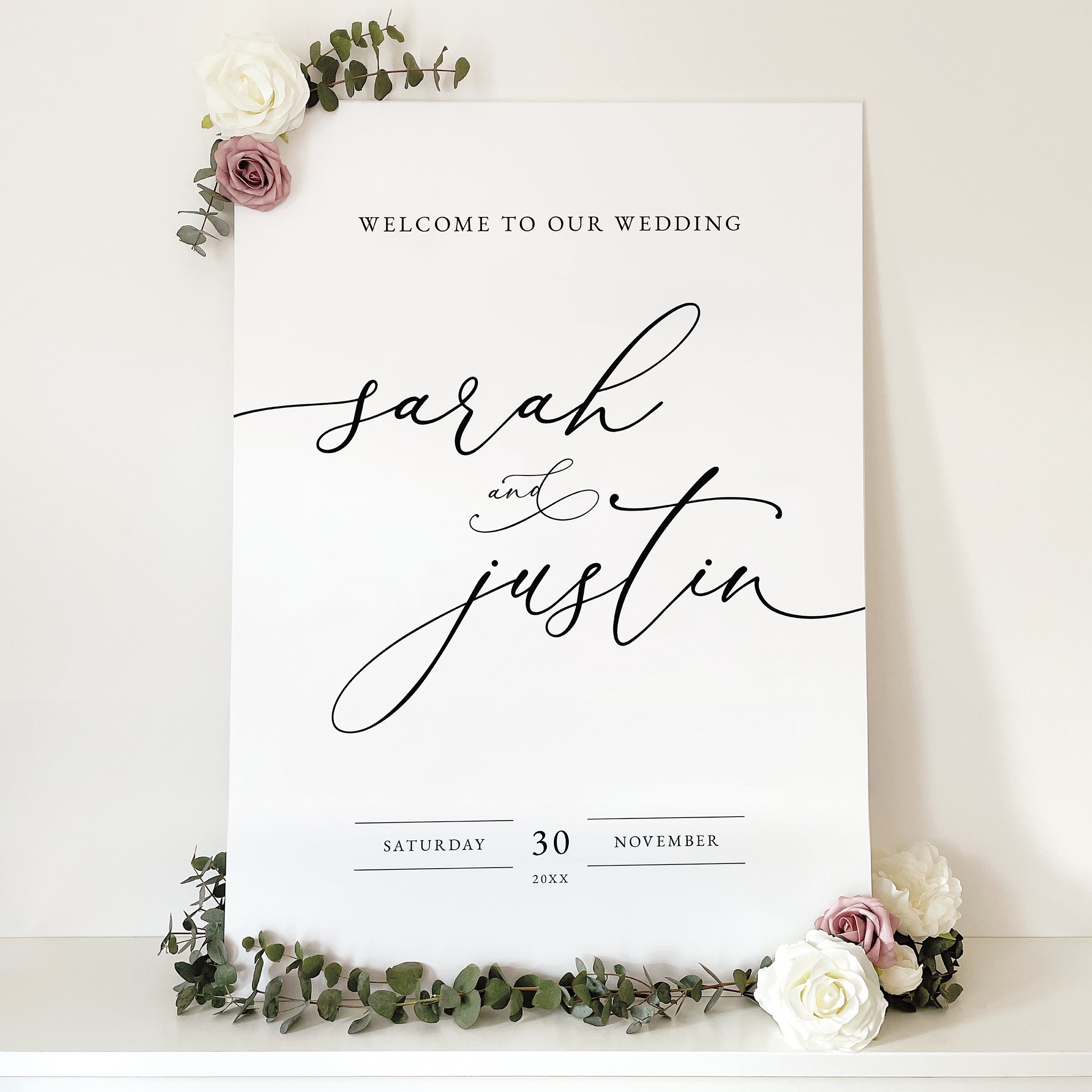 Elegant Script Wedding Welcome Sign
