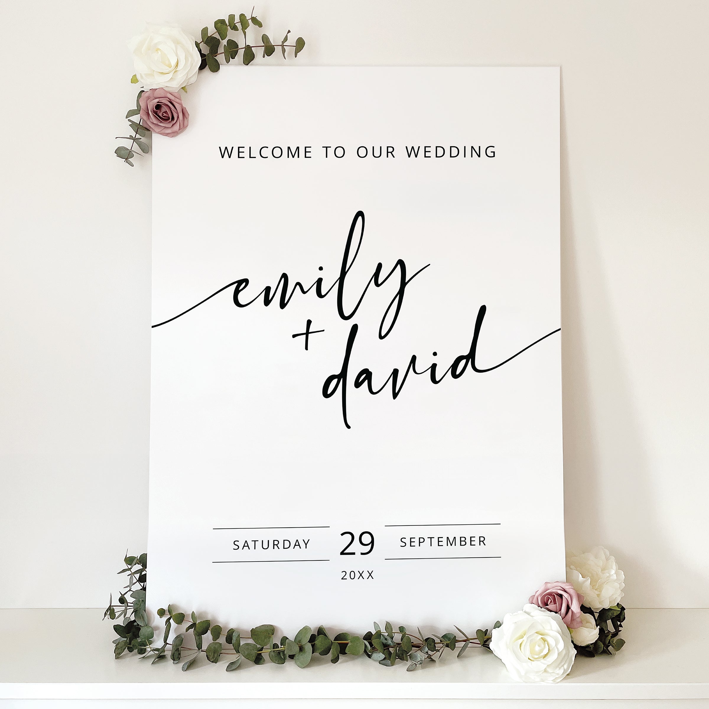 Contemporary Script Wedding Welcome Sign