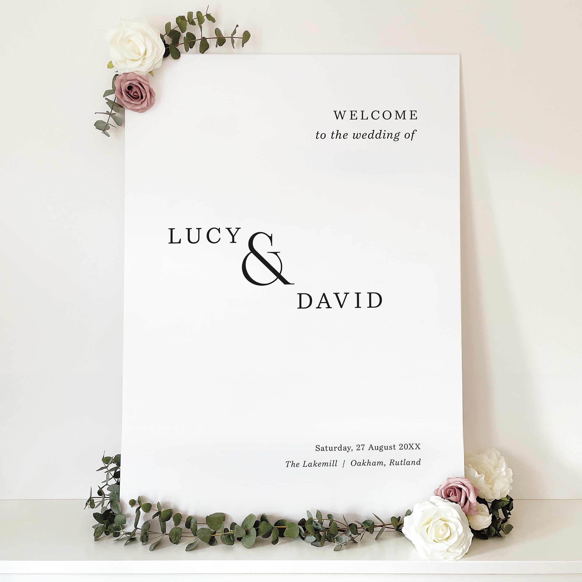 Modern Ampersand Wedding Welcome Sign
