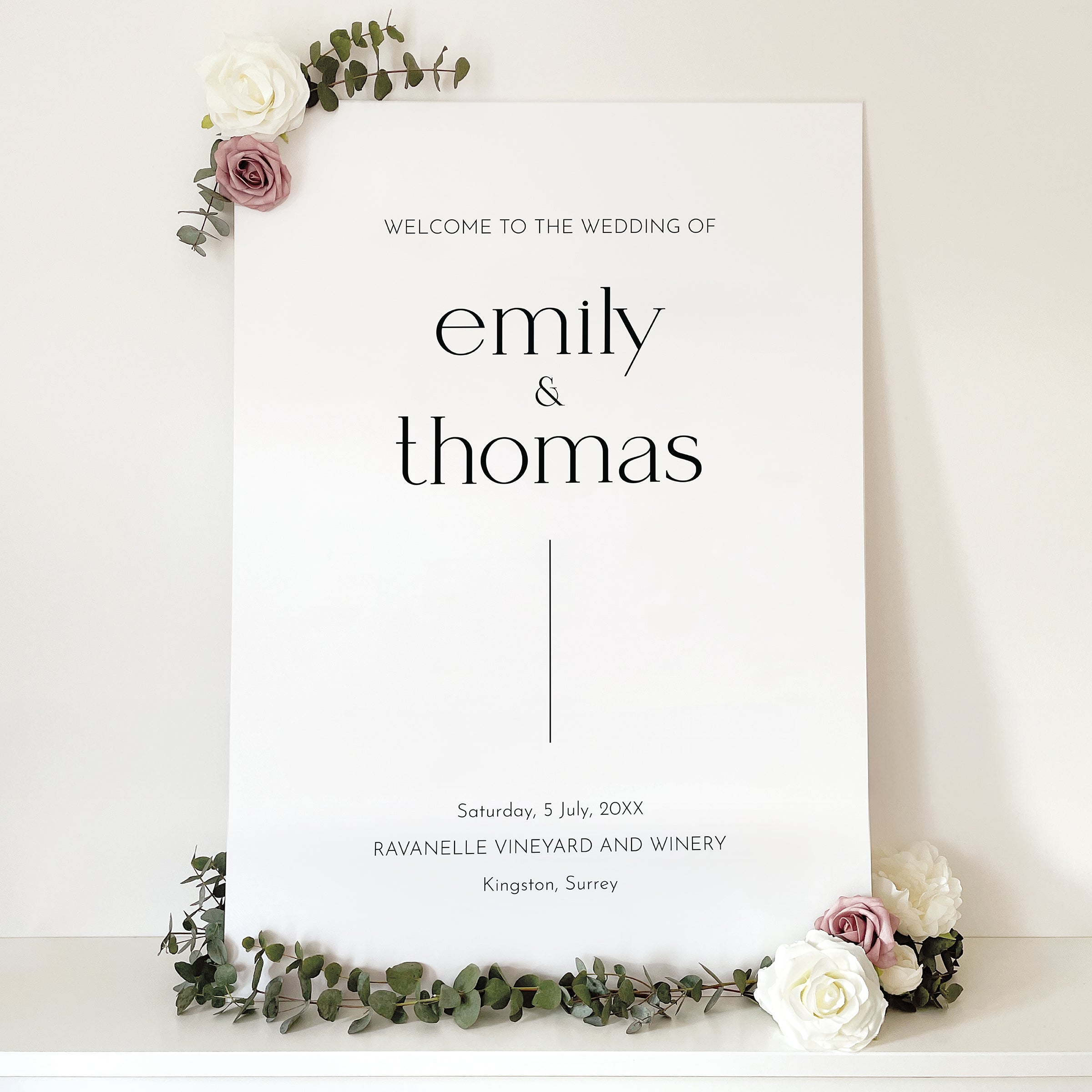 Modern Minimalist Wedding Welcome Sign