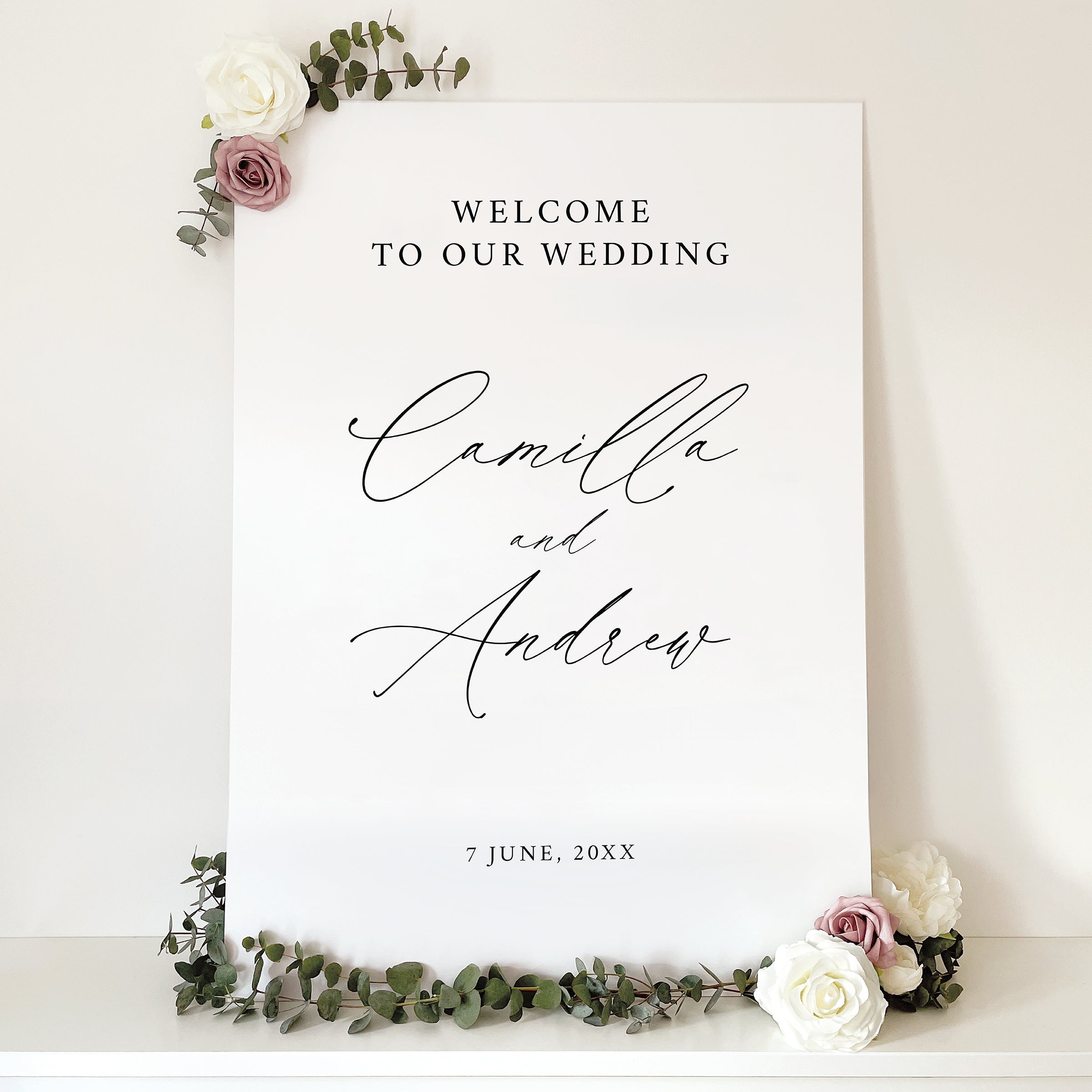 Graceful Calligraphy Wedding Welcome Sign