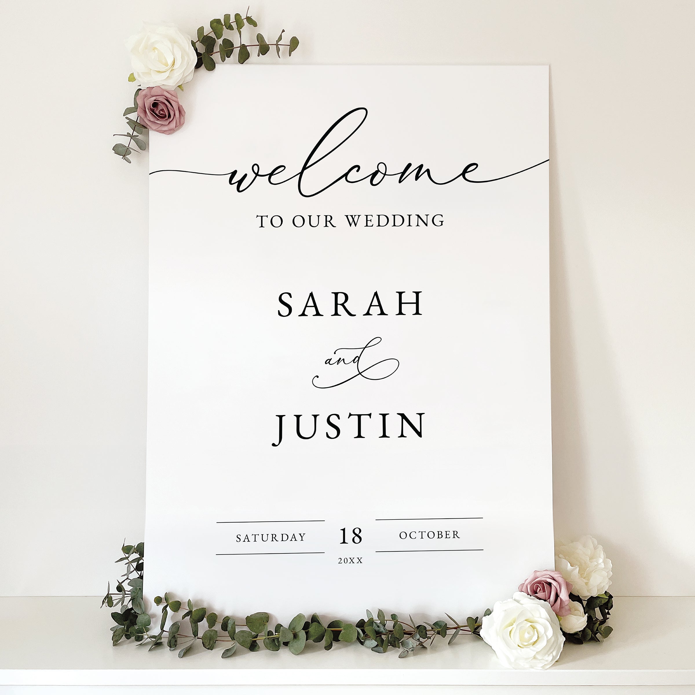 Elegant Calligraphy Wedding Welcome Sign