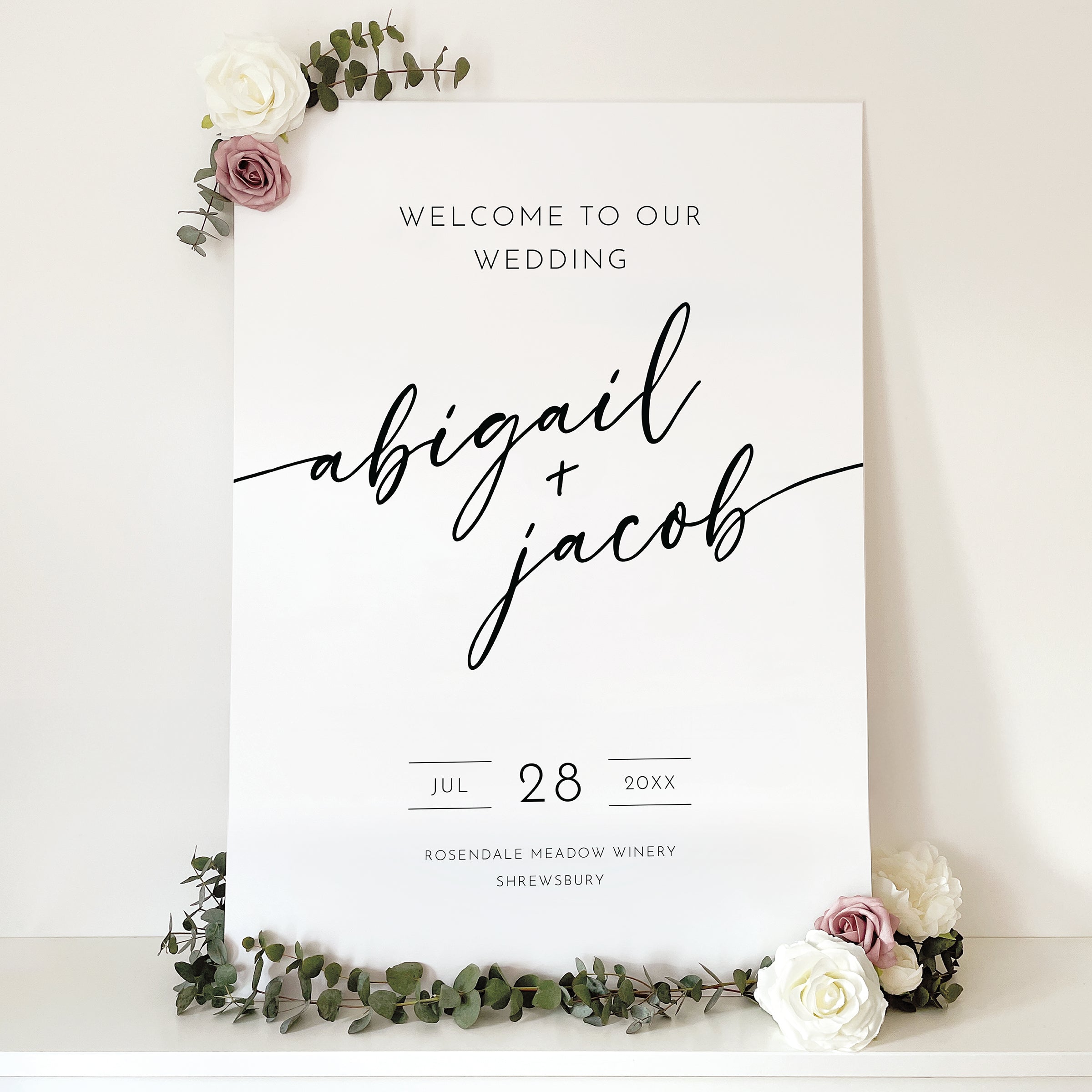 Modern Script Wedding Welcome Sign