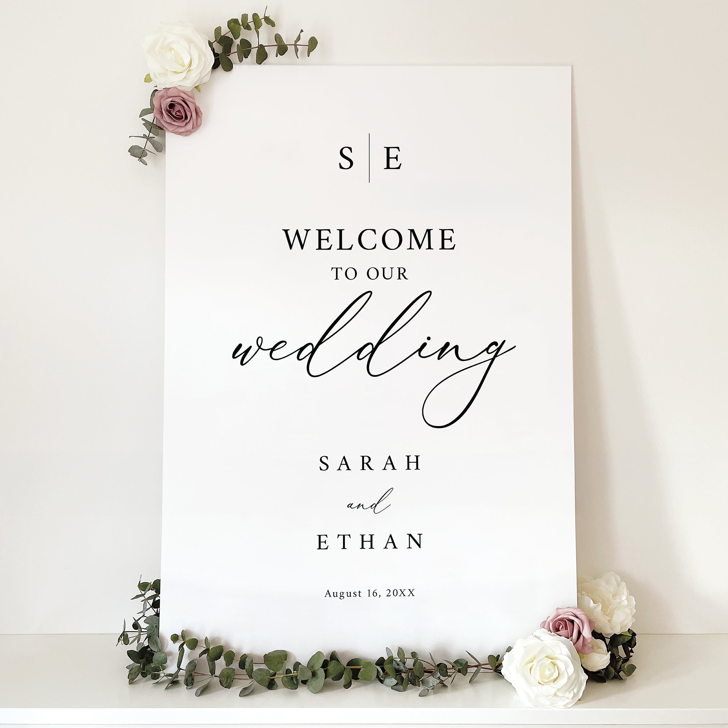 Classic Monogram Wedding Welcome Sign