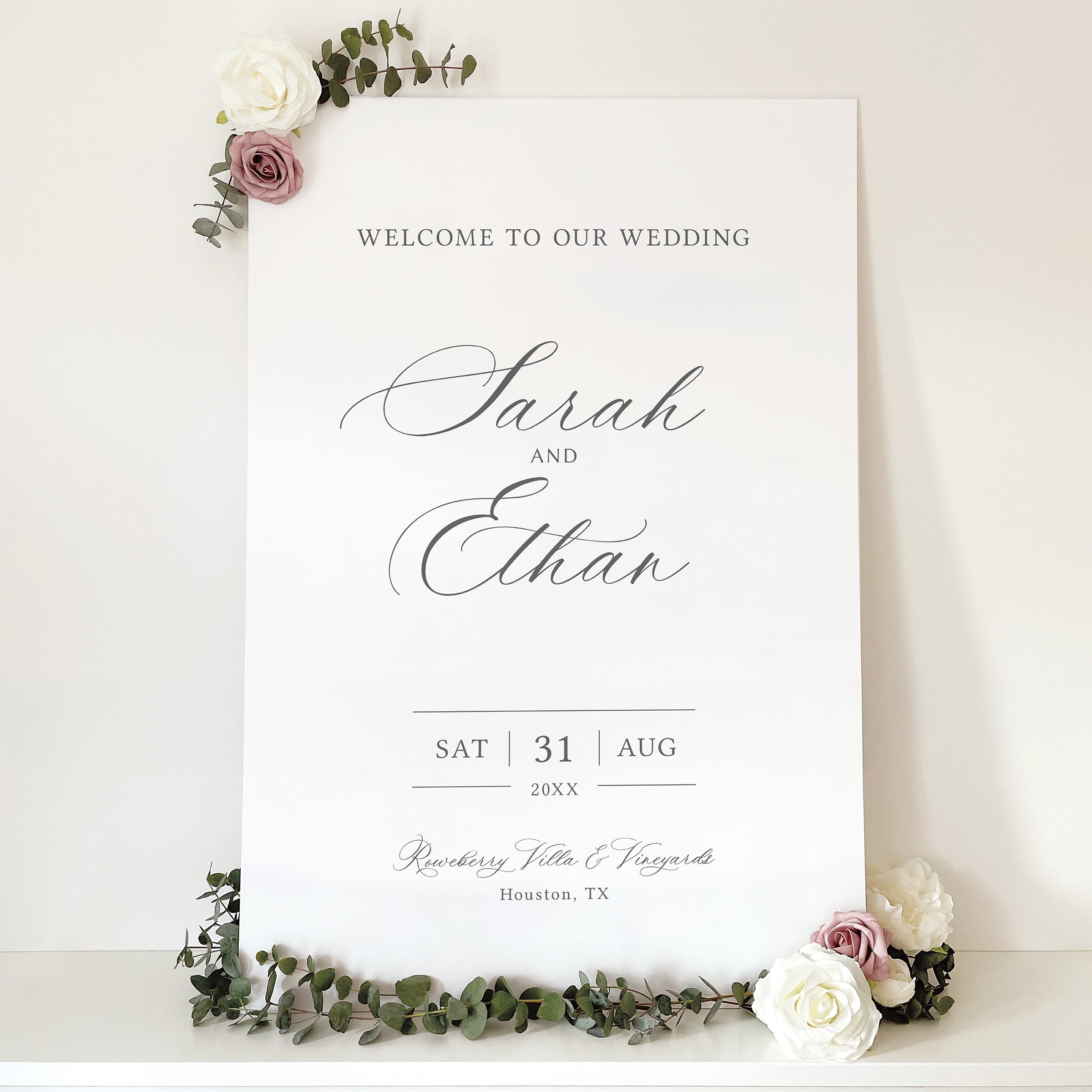 Classic Calligraphy Wedding Welcome Sign