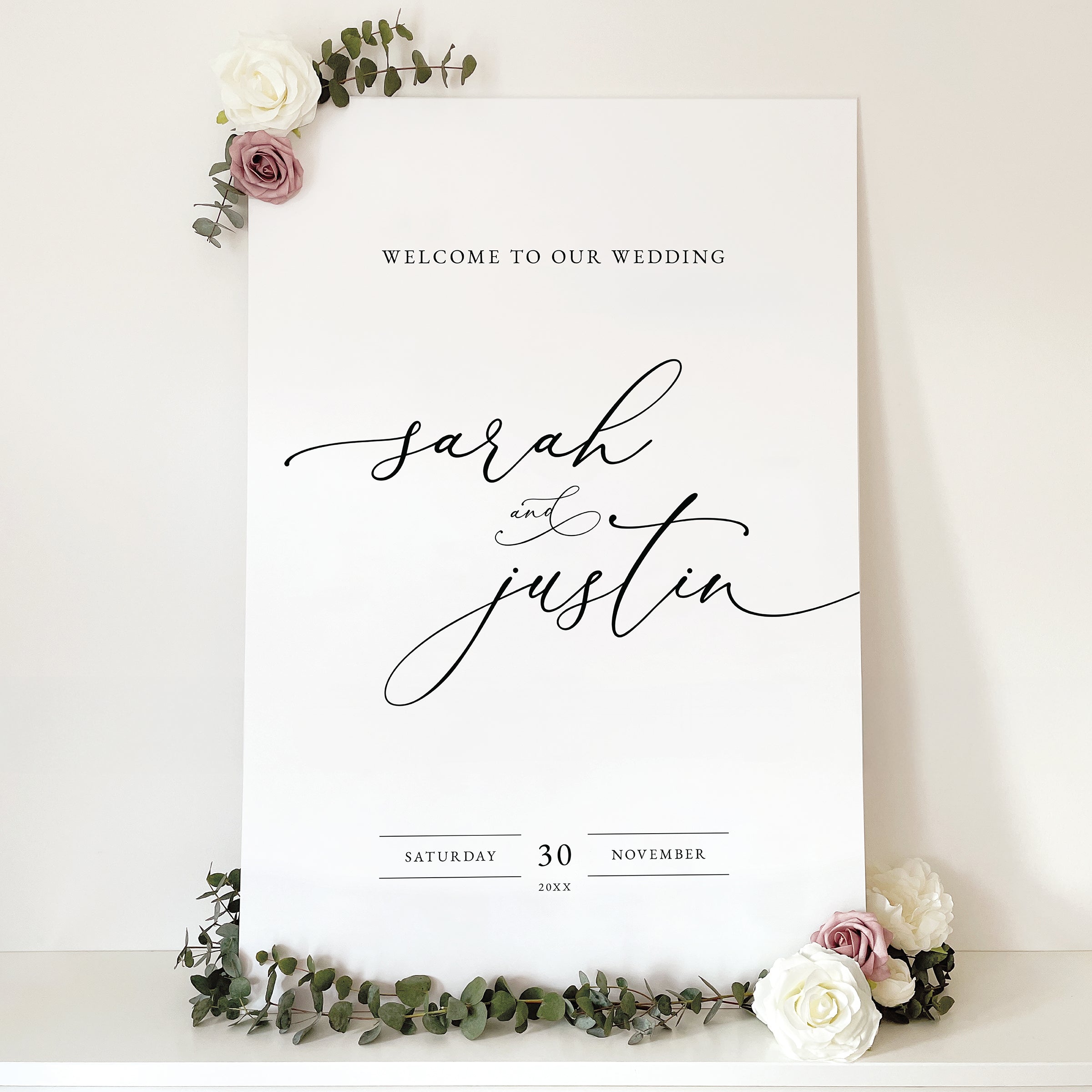 Elegant Script Wedding Welcome Sign