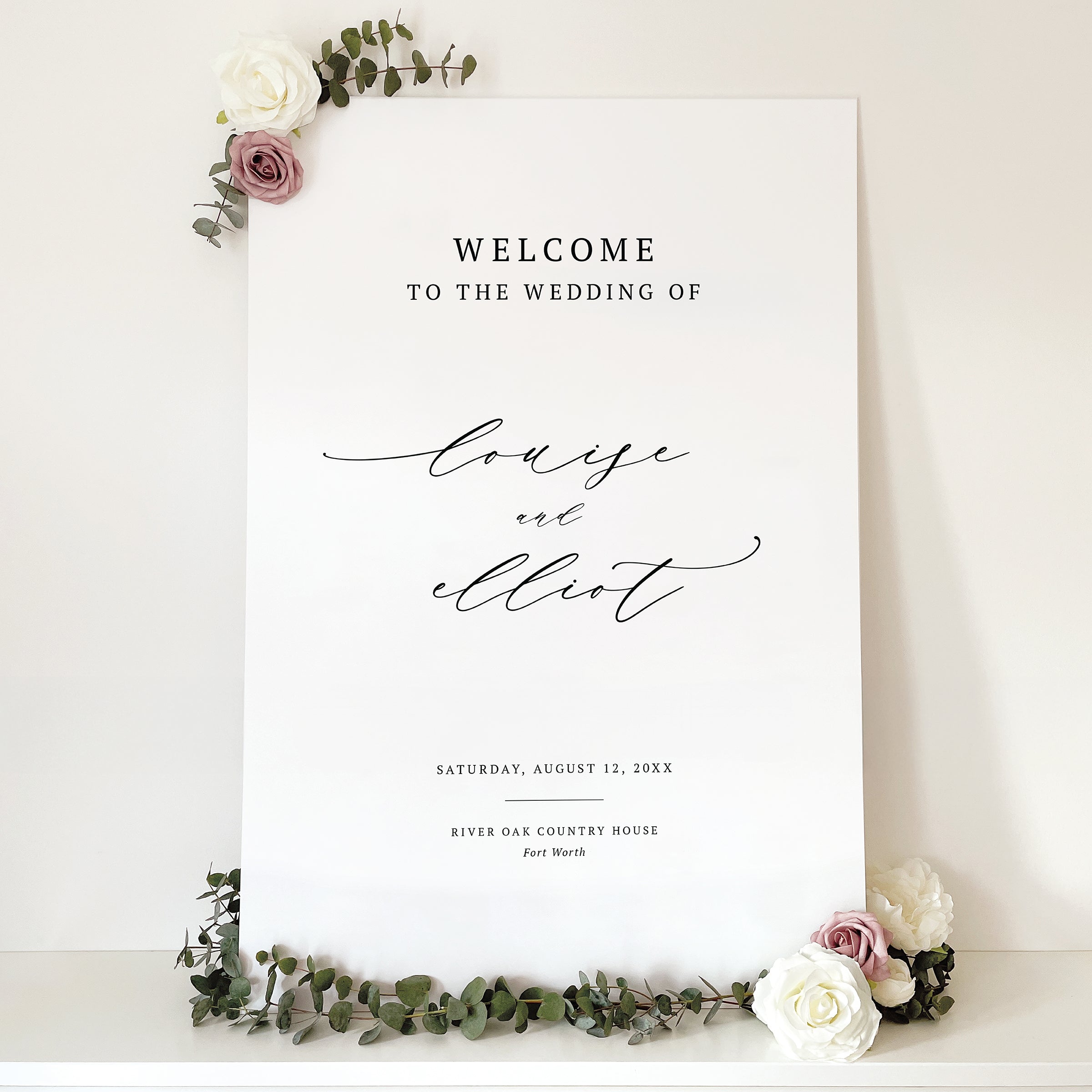 Modern Flourish Wedding Welcome Sign