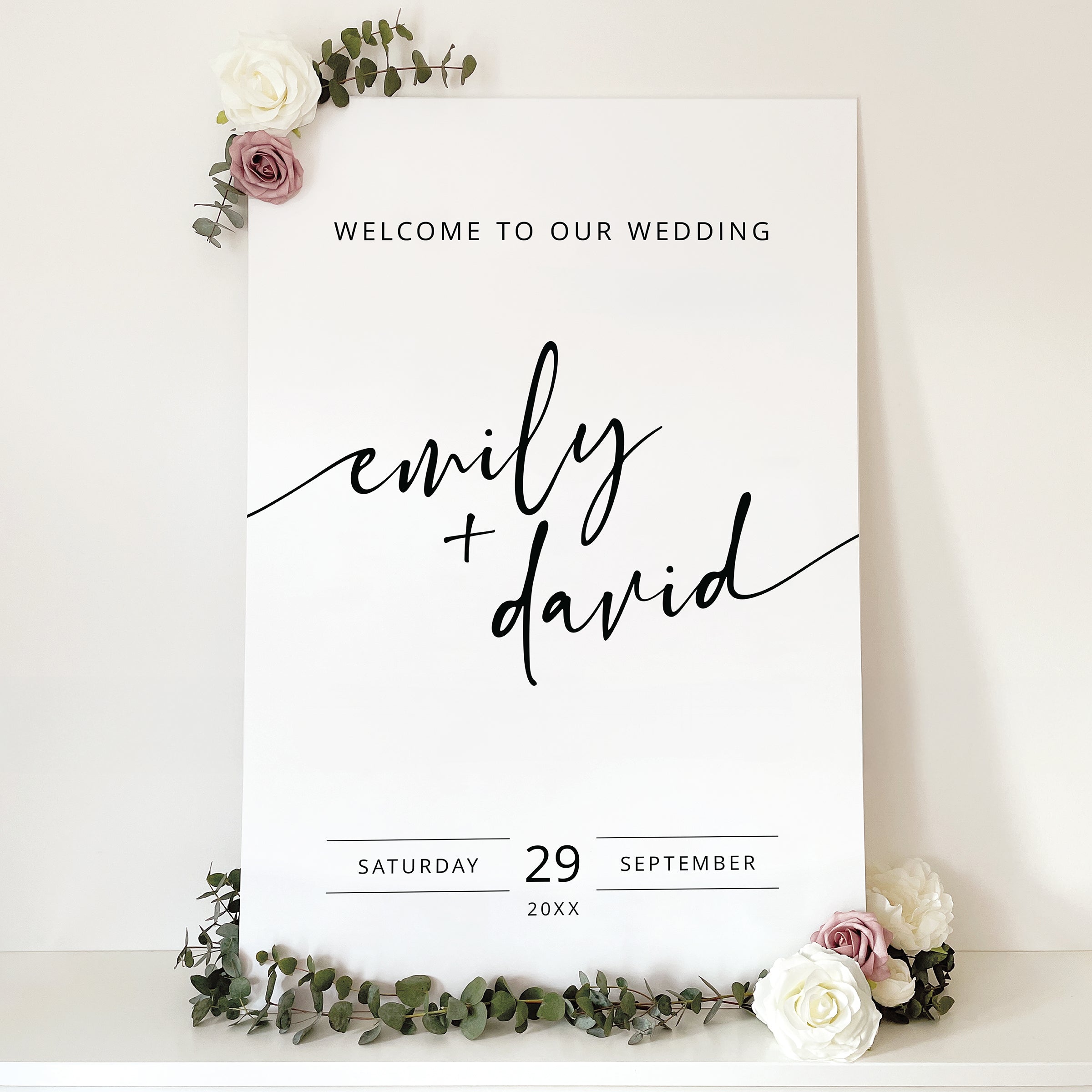 Contemporary Script Wedding Welcome Sign