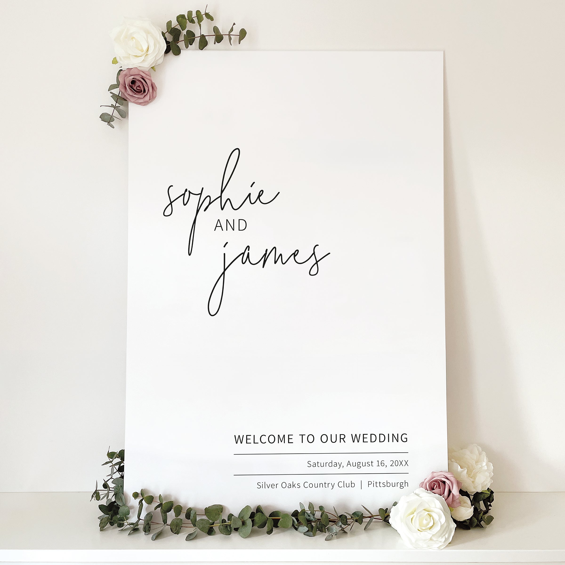 Minimalist Signature Wedding Welcome Sign