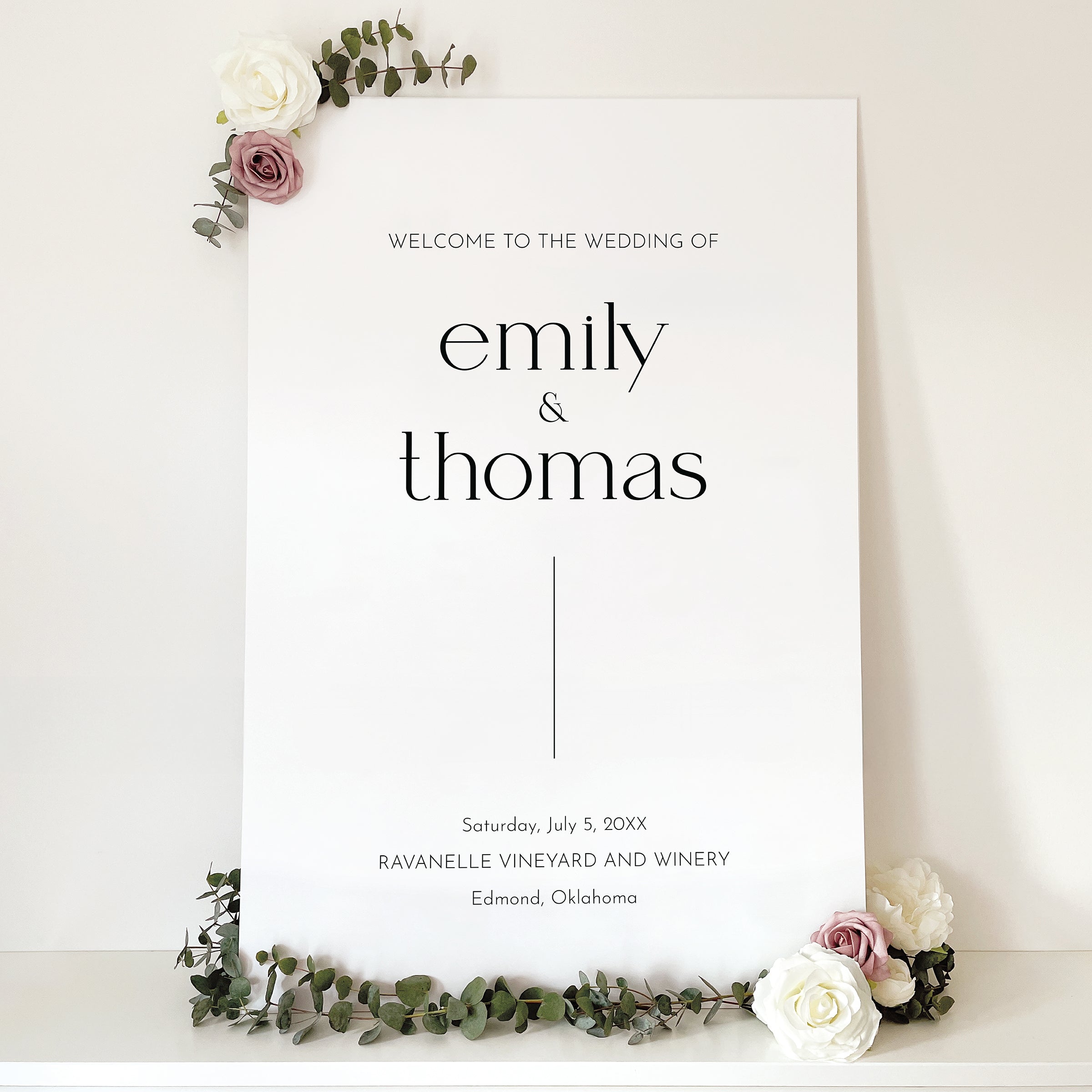 Modern Minimalist Wedding Welcome Sign