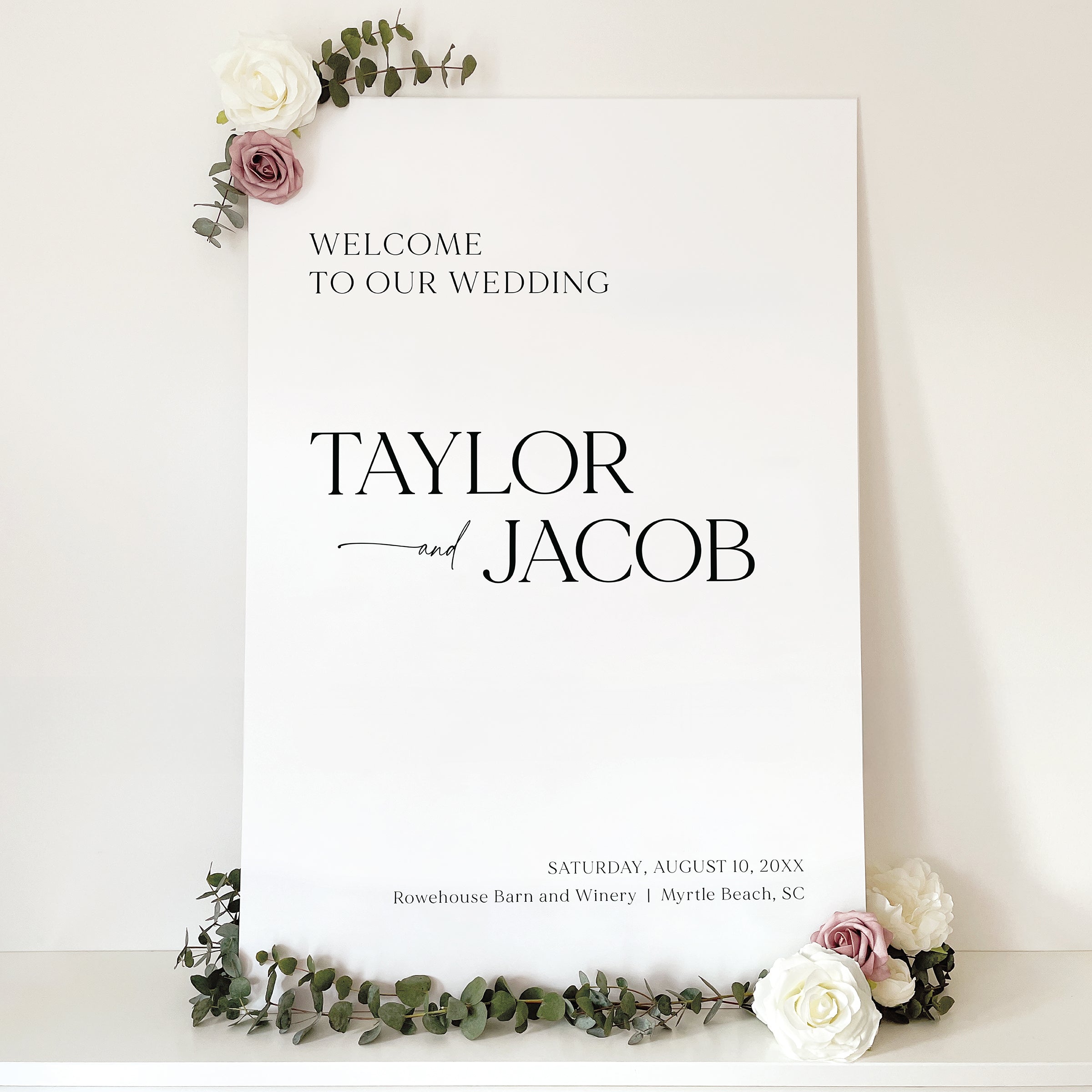 Modern Wedding Welcome Sign