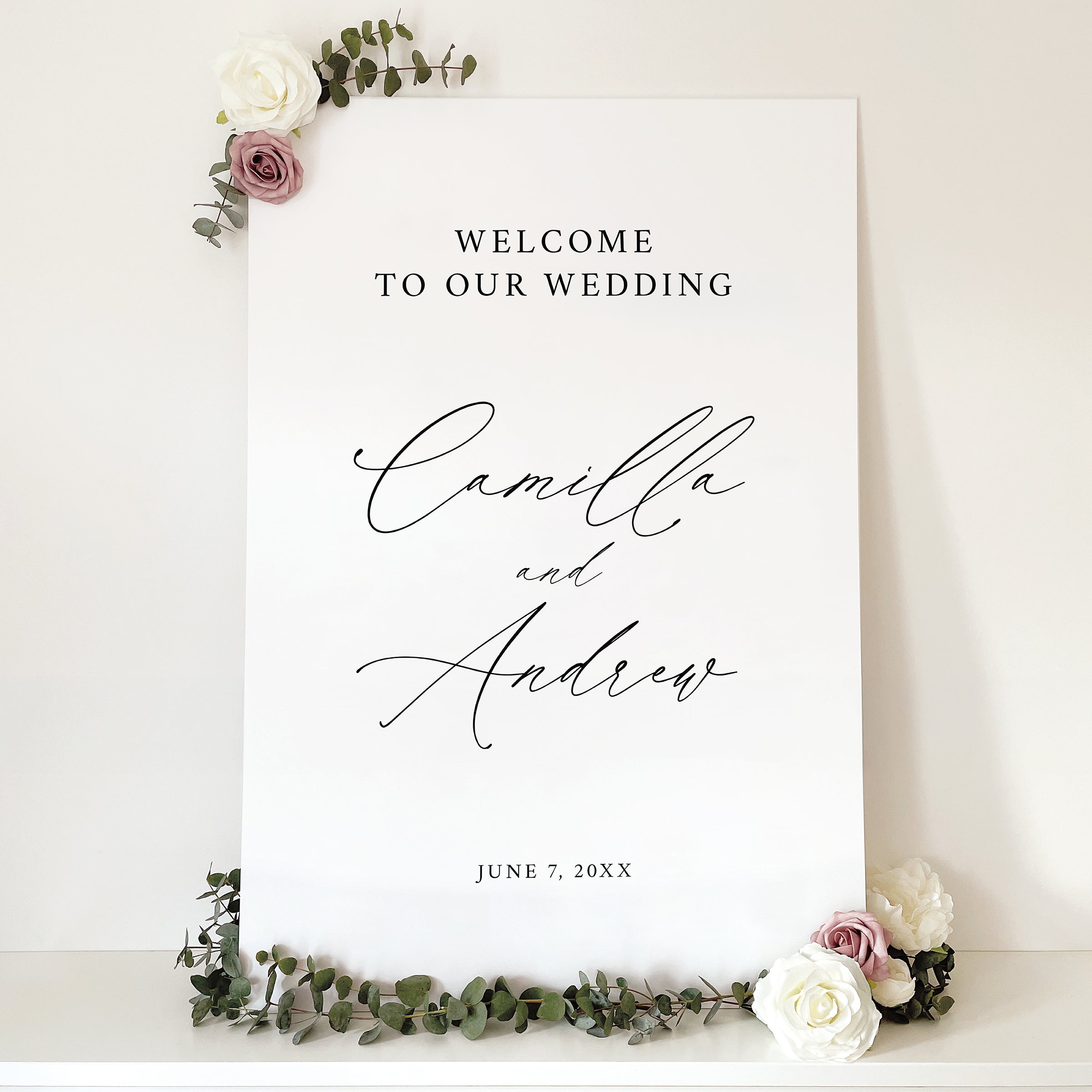 Graceful Calligraphy Wedding Welcome Sign